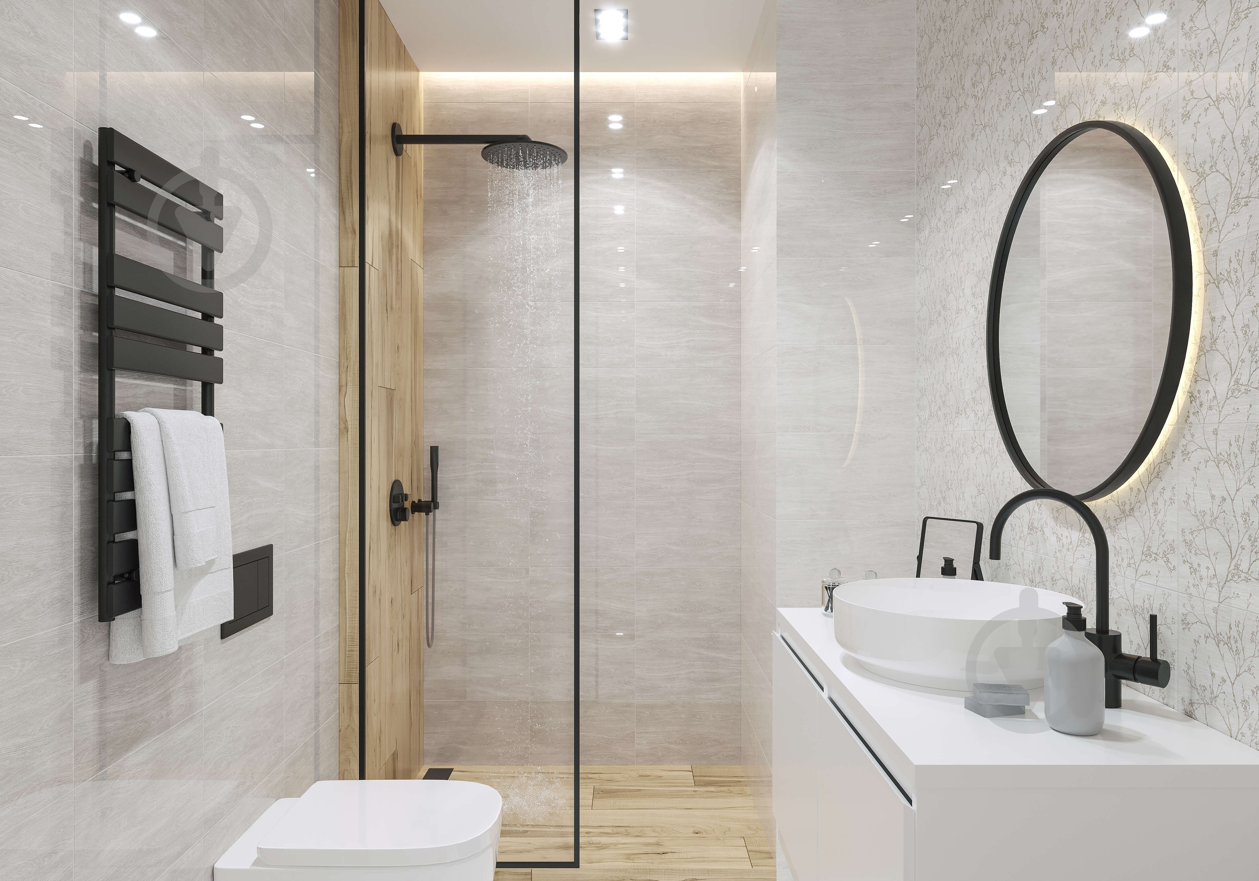 Плитка Golden Tile Carina Sprigs light grey CRG151 25х40 см - фото 2