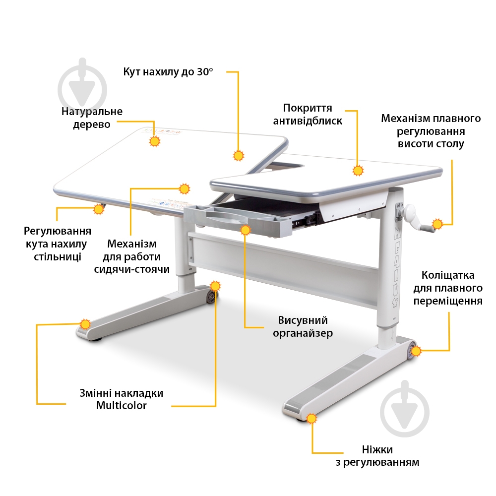 Детский стол Mealux RichWood Multicolor BD-840 W/MC - фото 11