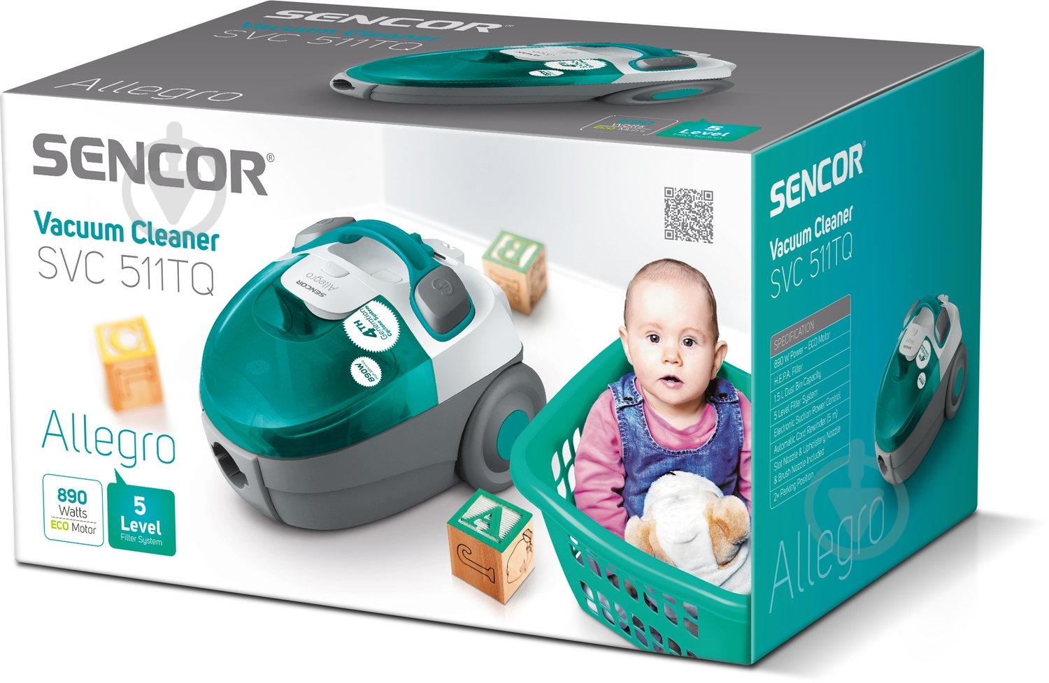 Пилосос Sencor Allegro SVC511TQ-EUE2 blue - фото 20 Пилосос Sencor Allegro SVC511TQ-EUE2 blue - фото 20