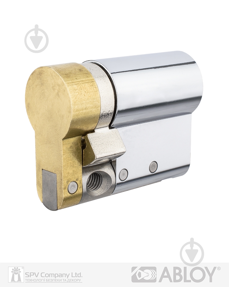 Цилиндр Abloy Din Mod Half K CY321 Protec2 41x10.5 ключ-половинка 41,5 мм полированный хром - фото 2