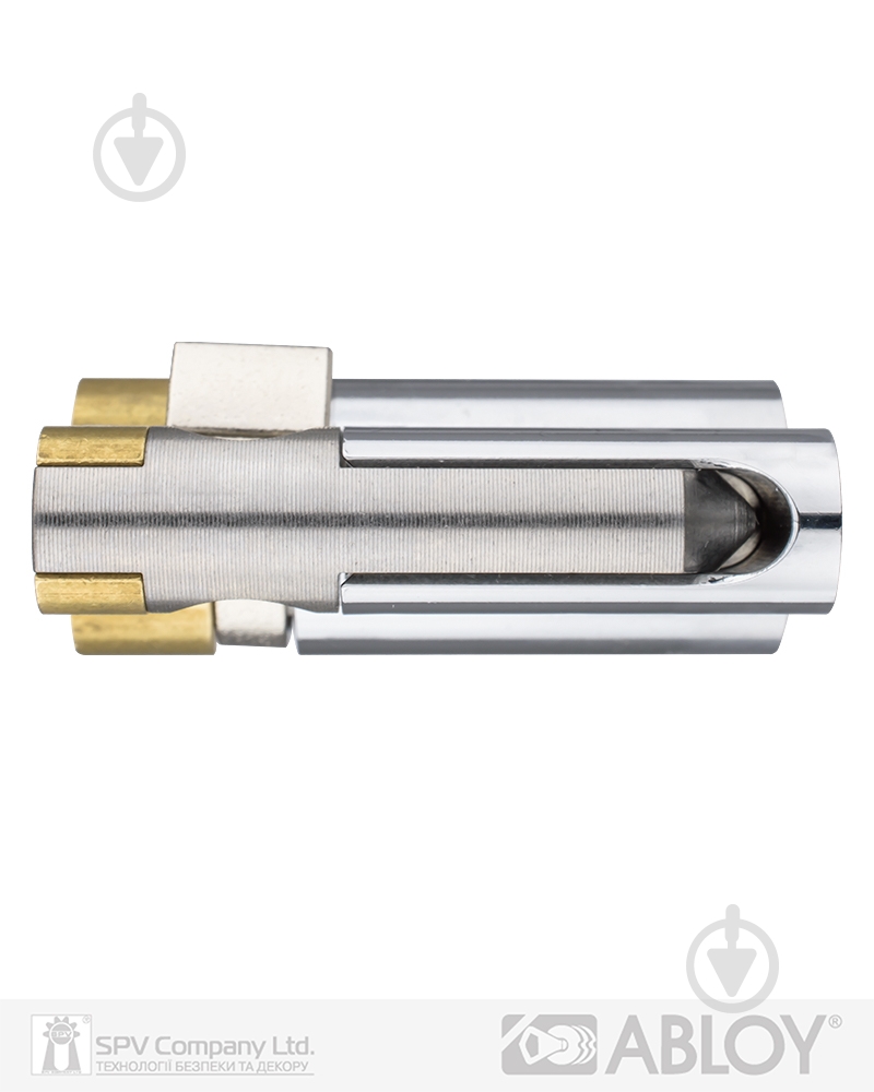 Цилиндр Abloy Din Mod Half K CY321 Protec2 41x10.5 ключ-половинка 41,5 мм полированный хром - фото 3