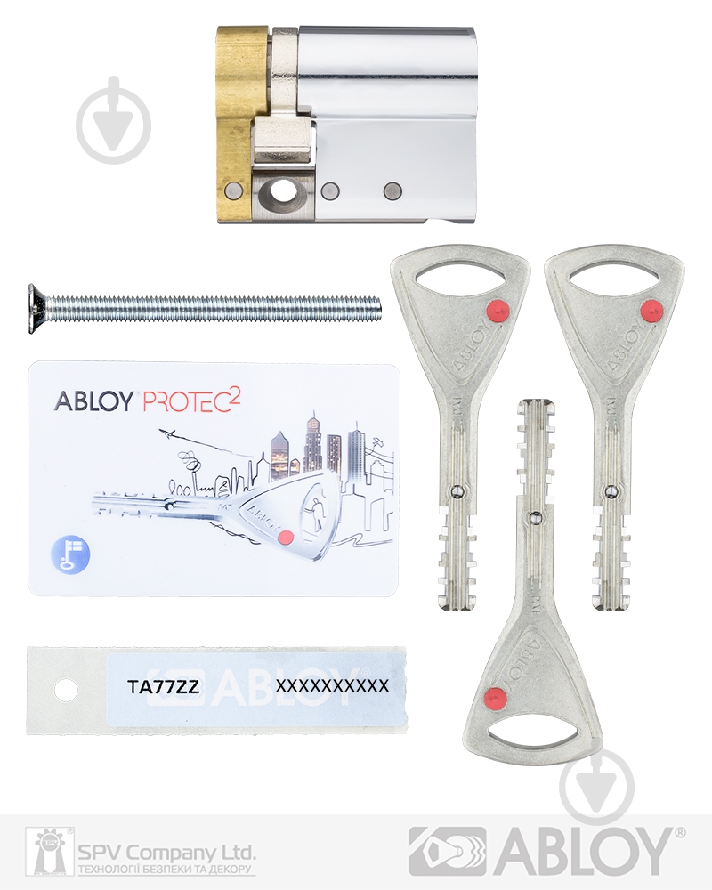 Цилиндр Abloy Din Mod Half K CY321 Protec2 41x10.5 ключ-половинка 41,5 мм полированный хром - фото 4