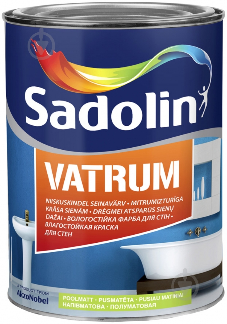Краска латексная водоэмульсионная Sadolin Vatrum полумат белый 1 л - фото 1