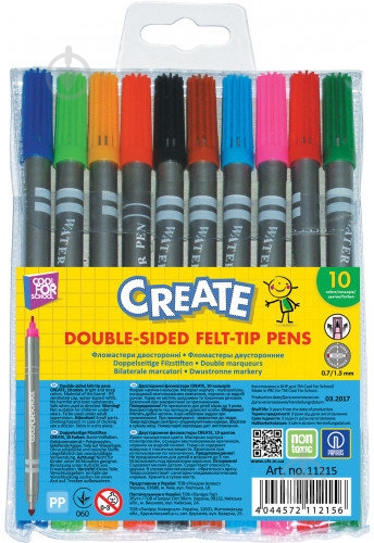 Фломастеры двухсторонние Create CF11215 10 шт. Cool For School - фото 1