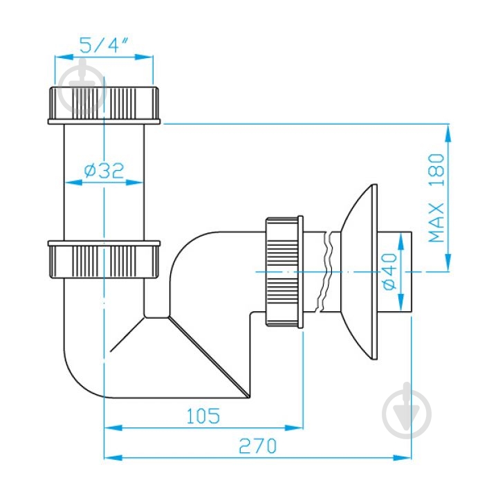 Сифон для умывальника Plast Brno ESB0540 - фото 2