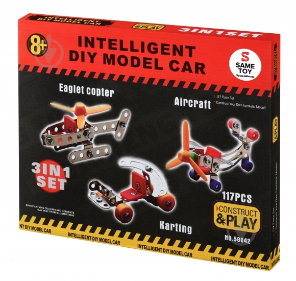 Конструктор Same Toy Inteligent DIY Model Car 3-в-1 металлический 58042Ut - фото 1 Конструктор Same Toy Inteligent DIY Model Car 3-в-1 металлический 58042Ut - фото 1