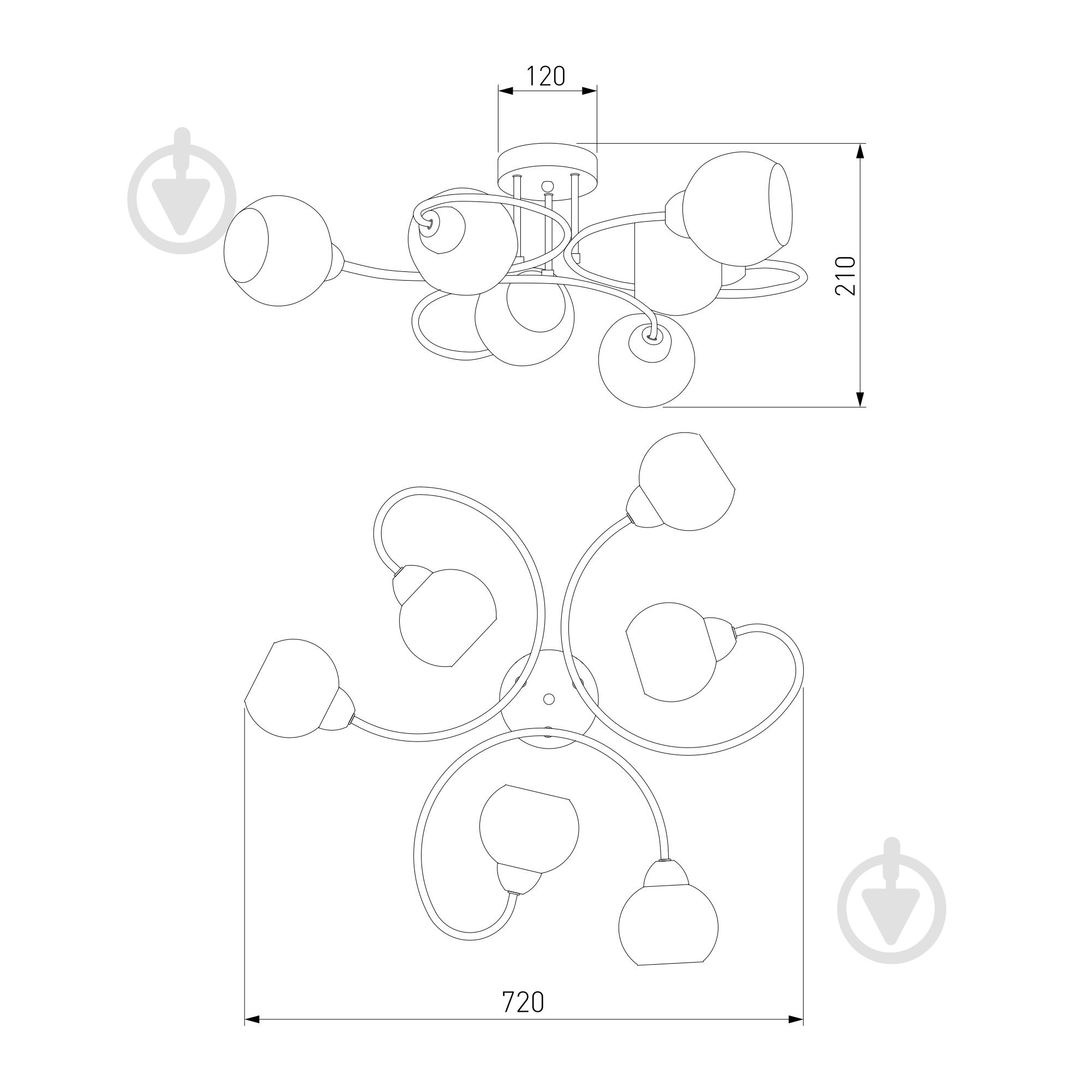 ВИТРИНА! Люстра потолочная Strotskis Tulia 6x40 Вт E27 хром 30136/6 - фото 4