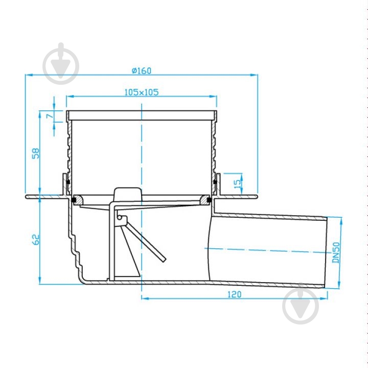 Трап горизонтальный нерегулируемый Plast Brno SI50C01 - фото 2