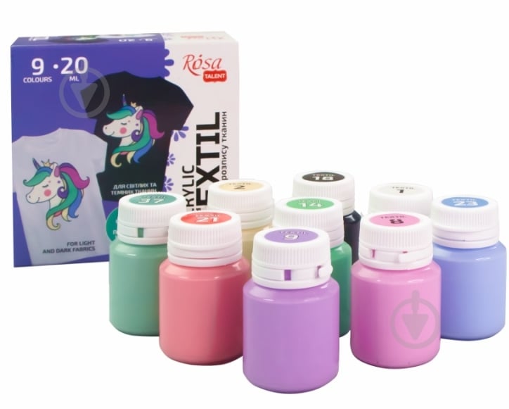 Набор красок Unicorn 9 x 20 мл Rosa Start - фото 1 Набор красок Unicorn 9 x 20 мл Rosa Start - фото 1
