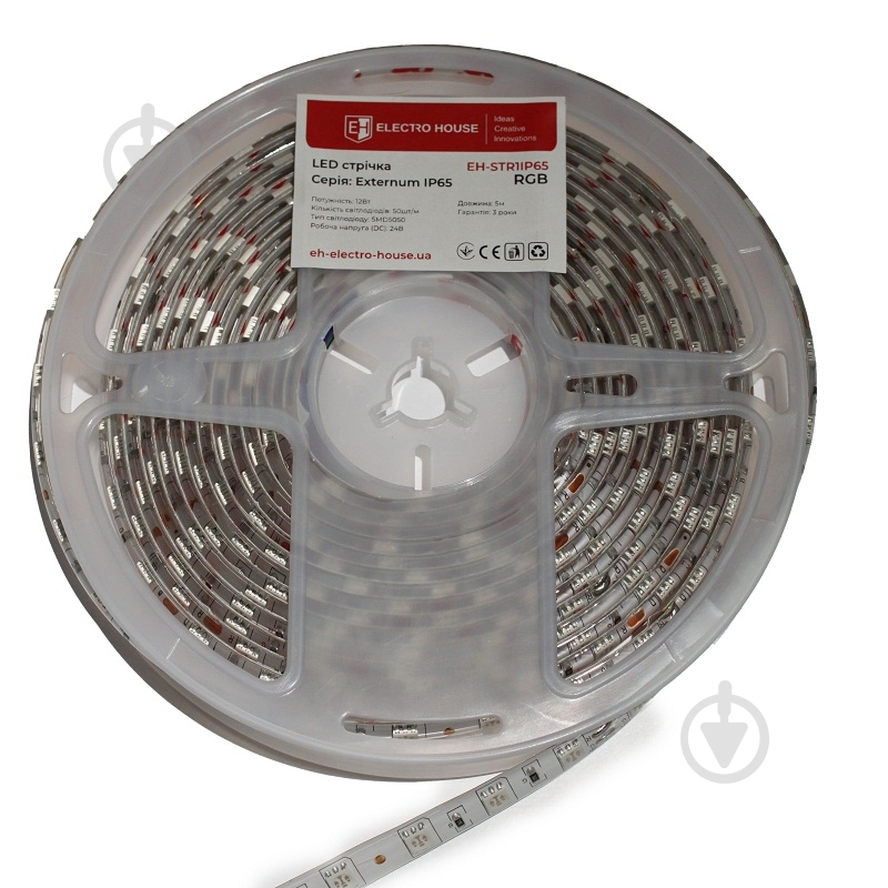 Стрічка світлодіодна ElectroHouse Externum IP65 12 Вт IP65 24 В різнокольоровий (RGB) EH-STR1IP65 - фото 2 Стрічка світлодіодна ElectroHouse Externum IP65 12 Вт IP65 24 В різнокольоровий (RGB) EH-STR1IP65 - фото 2