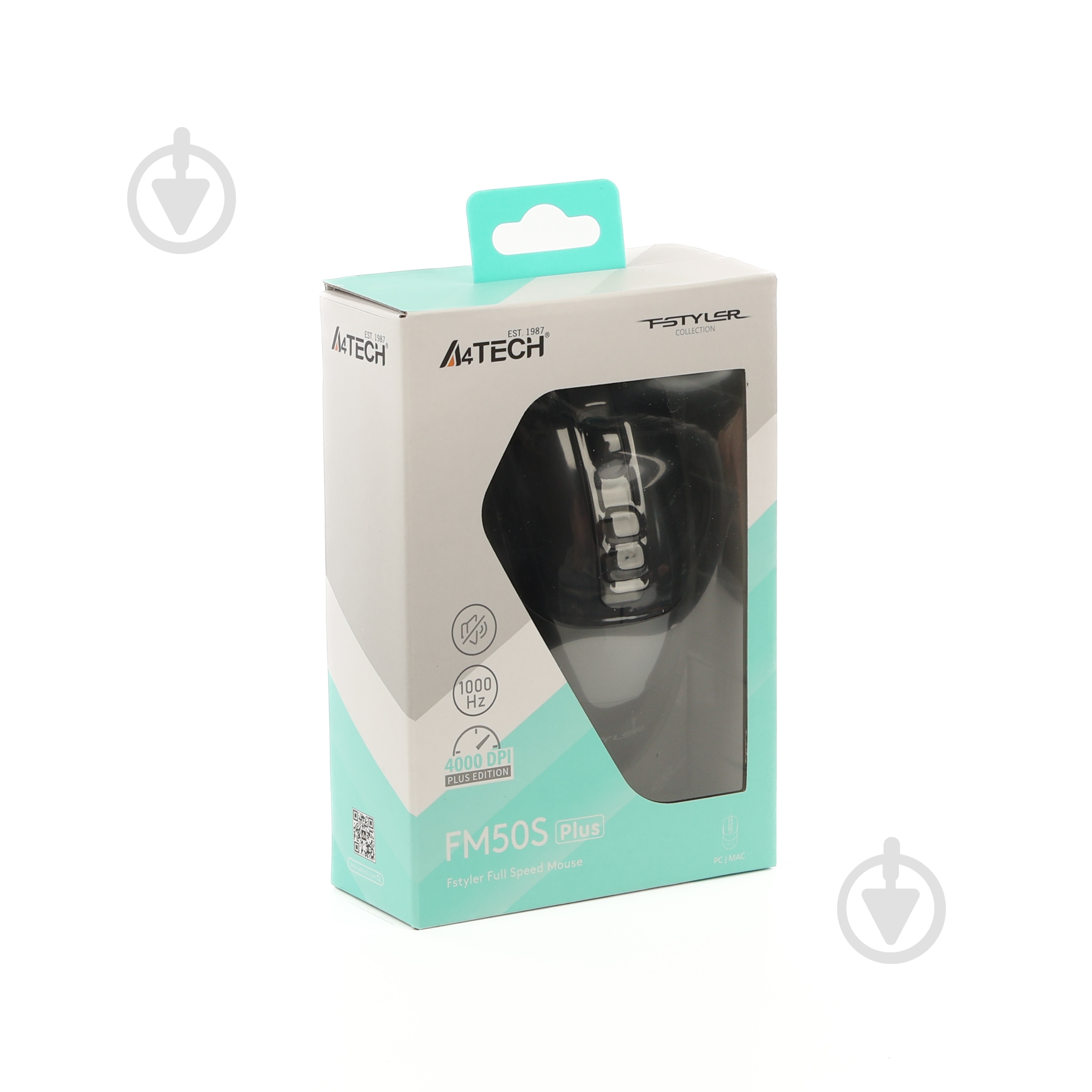 Мышь A4Tech бесшумная, USB, 3200 dpi, Double Click black (FM50S Plus (Black)) - фото 12