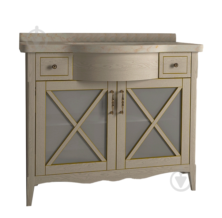 Тумба зі стільницею та умивальником Ваші Меблі Аква-Люкс 100 слонова кістка 1000х600х850 - фото 1