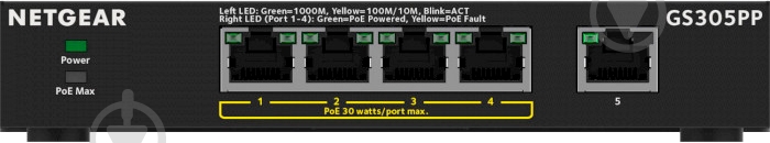 Коммутатор NETGEAR GS305PP (GS305PP-100PES) - фото 3 Коммутатор NETGEAR GS305PP (GS305PP-100PES) - фото 3