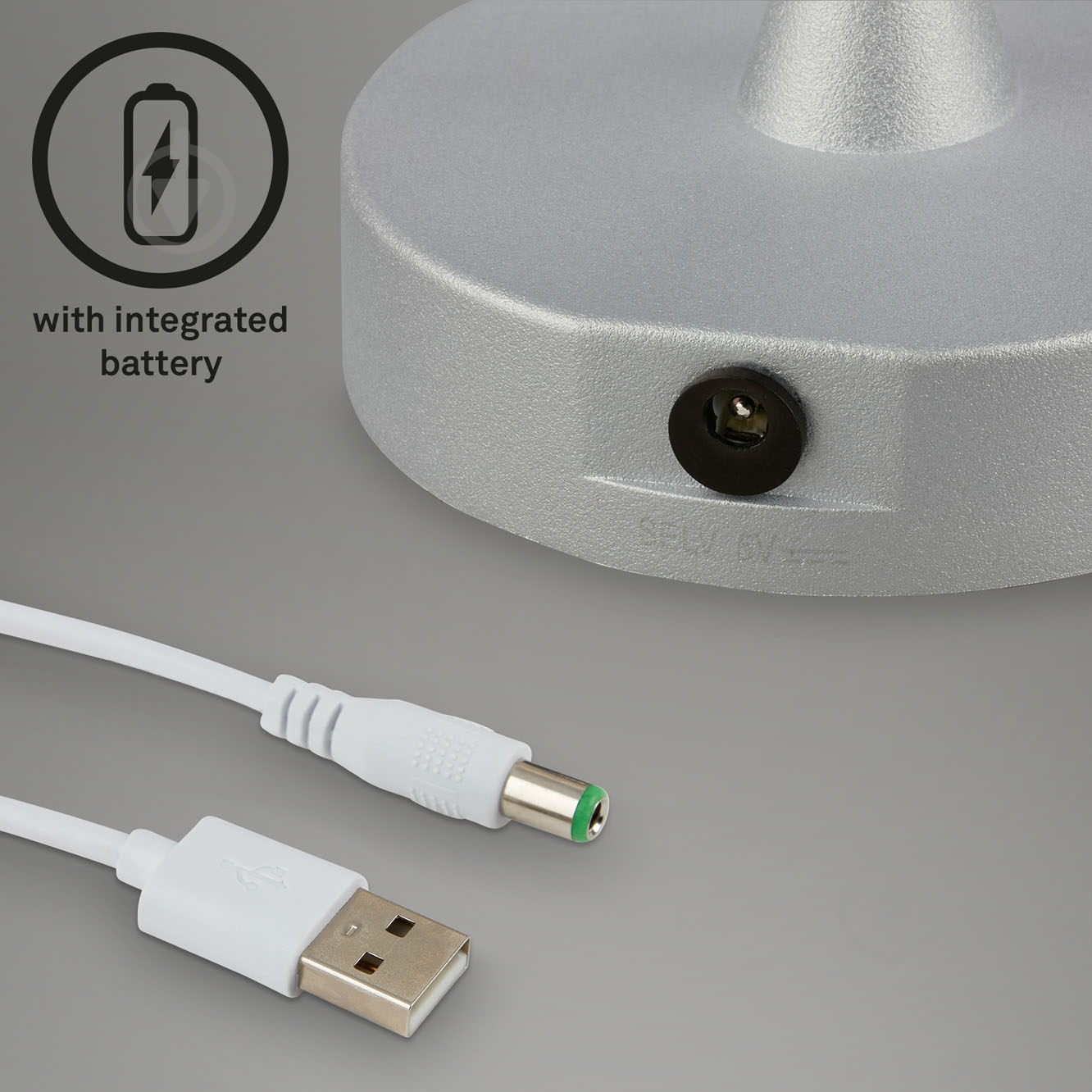 ВИТРИНА! Настольная лампа декоративная Briloner Compa 7447 1x3 Вт серый с коричневым - фото 3