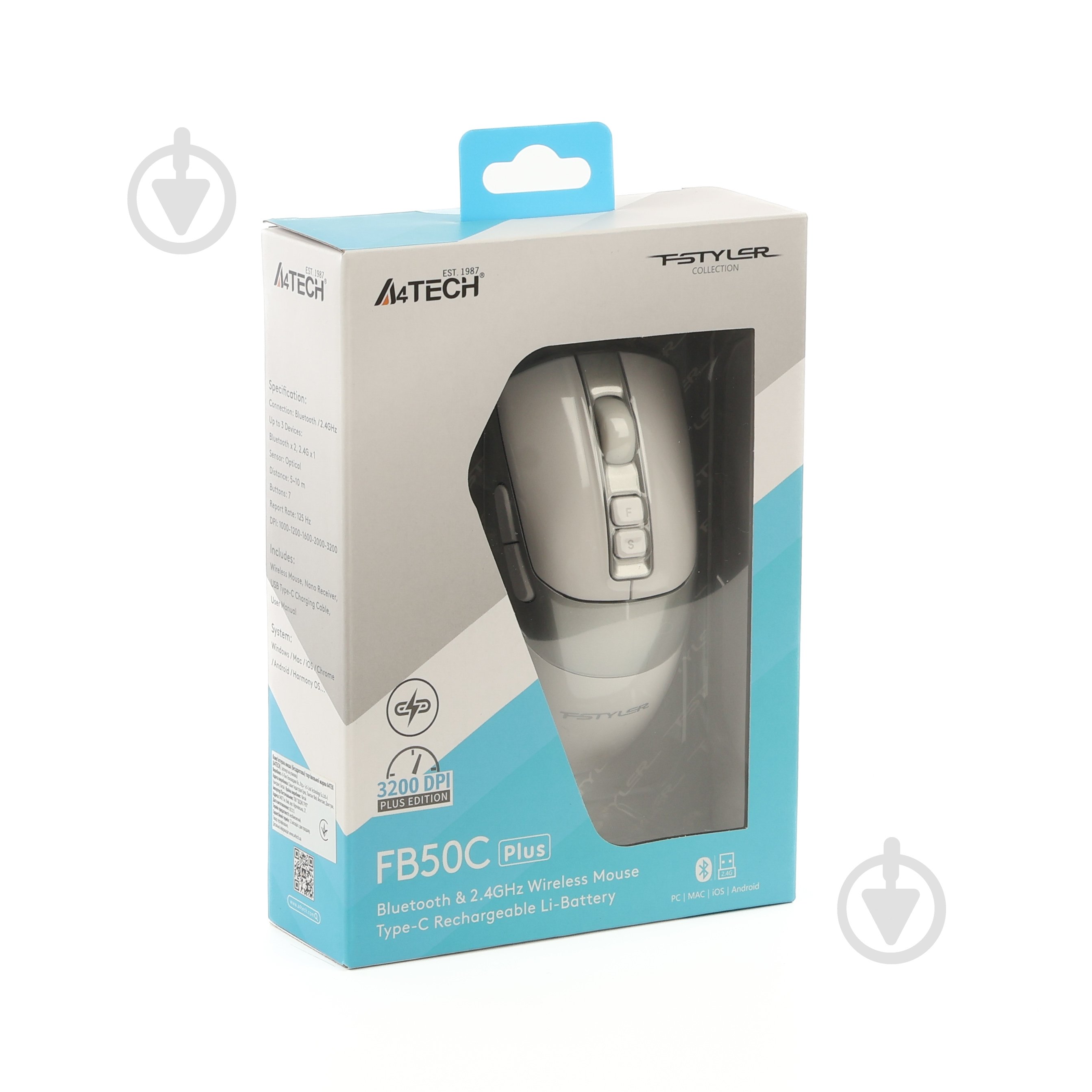 Мышь A4Tech white (FB50C Plus (White)) - фото 13