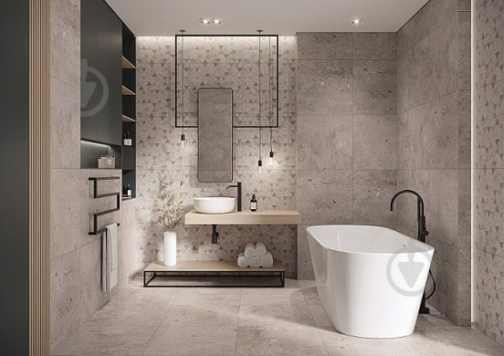Плитка Ceramika Paradyz Darkside grys triangle str mat 60х60 см - фото 2