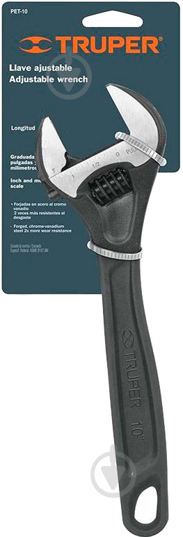 Ключ разводной Truper 250 мм PET-10 - фото 3