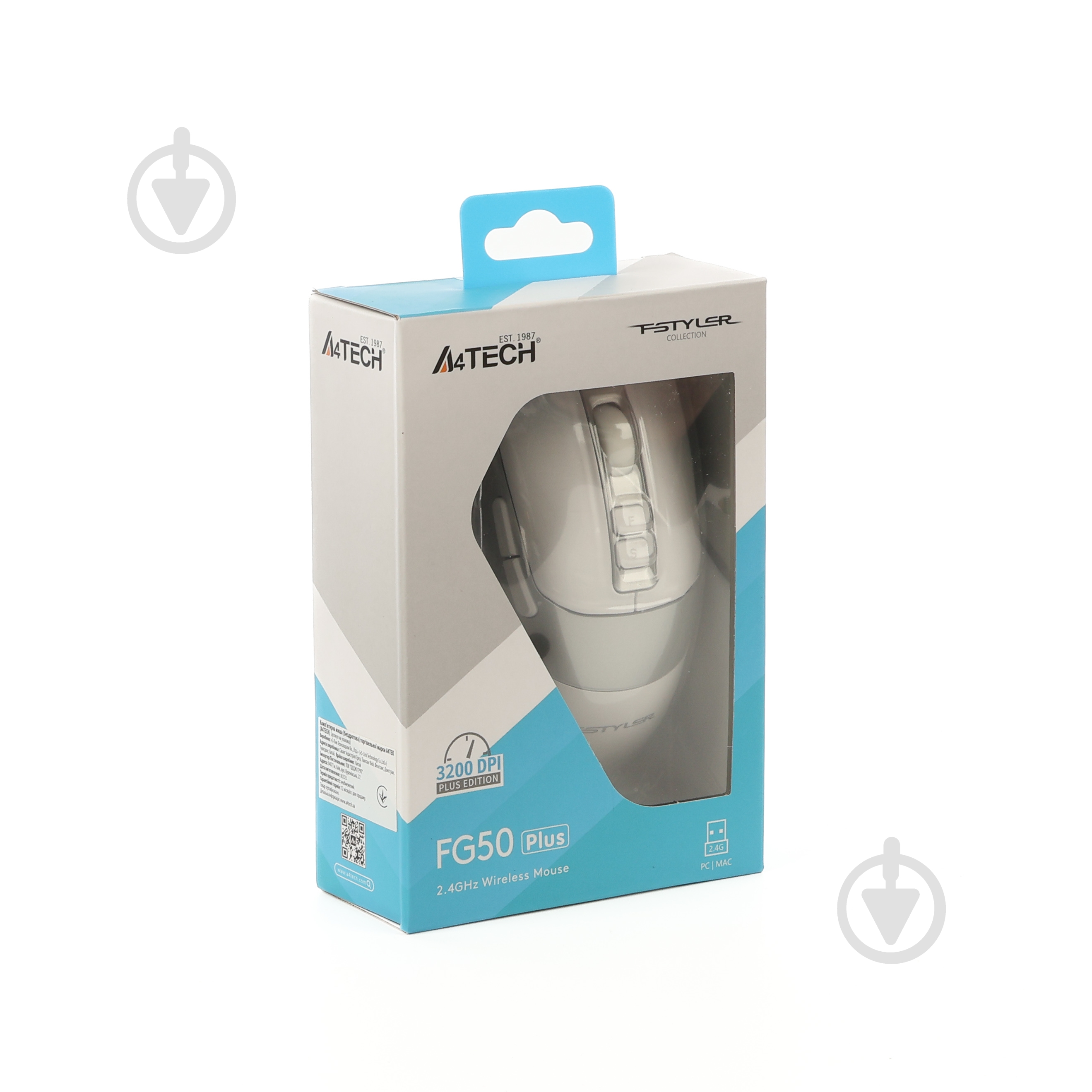 Мышь A4Tech беспроводная, 3200 dpi, двойной клик white (FG50 Plus (White)) - фото 13