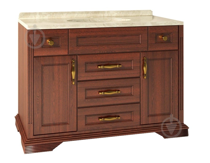 Тумба зі стільницею та умивальником Ваші Меблі Атлант 120 1200х600х850 коричнева - фото 1