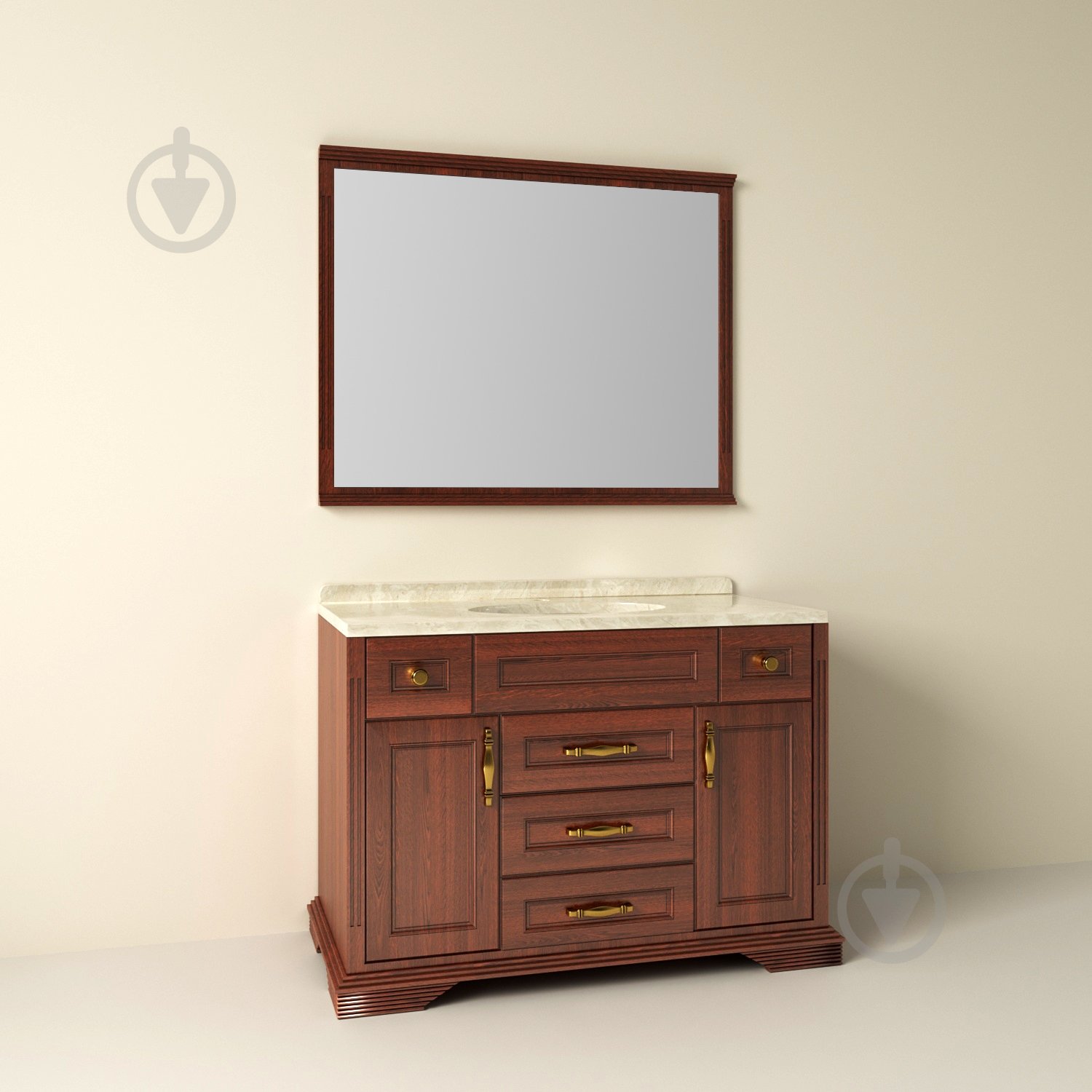 Тумба зі стільницею та умивальником Ваші Меблі Атлант 120 1200х600х850 коричнева - фото 2