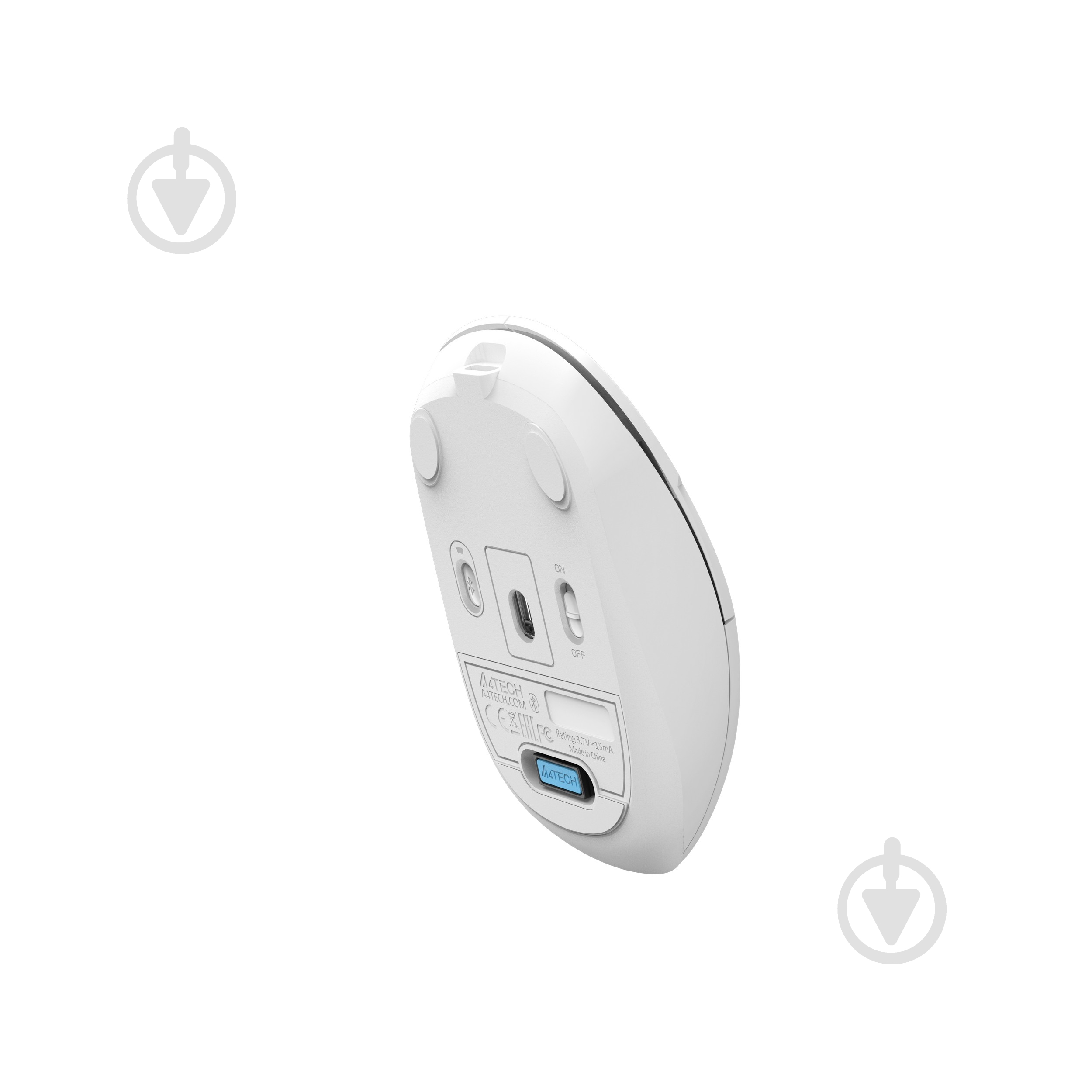 Мышь A4Tech 2.4 ГГц, встроенный аккумулятор, 2000 dpi white (FG16CS Air2 (White)) - фото 9