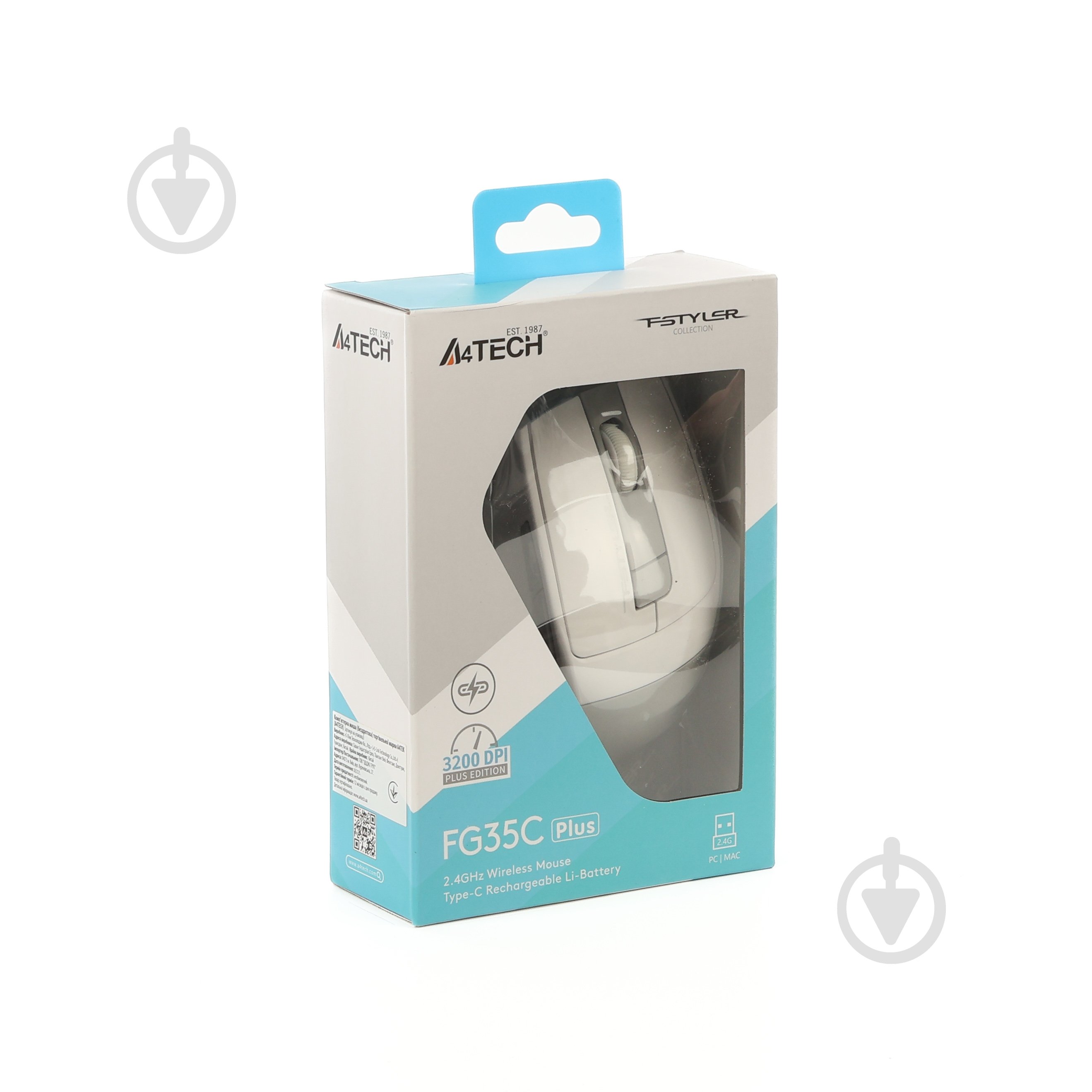 Мышь A4Tech беспроводная, 3200 dpi white (FG35C Plus (White)) - фото 14