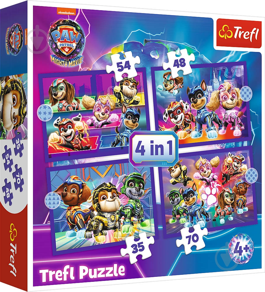 Пазл Trefl 4 в 1 VIACOM Щенячий патруль 2 34621 - фото 1