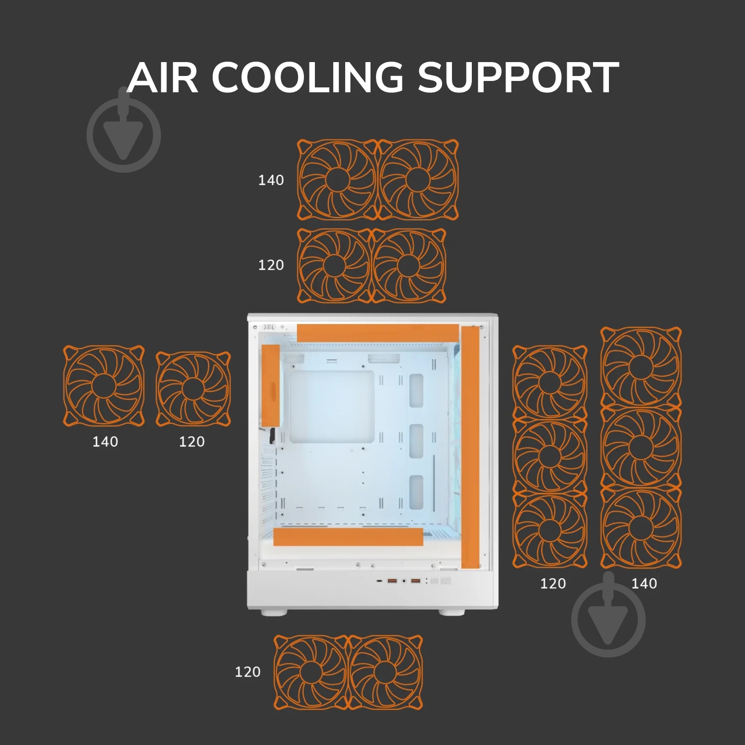 Корпус Cougar AIRFACE PURE PRO White, ATX/mATX/mini-ITX - фото 11