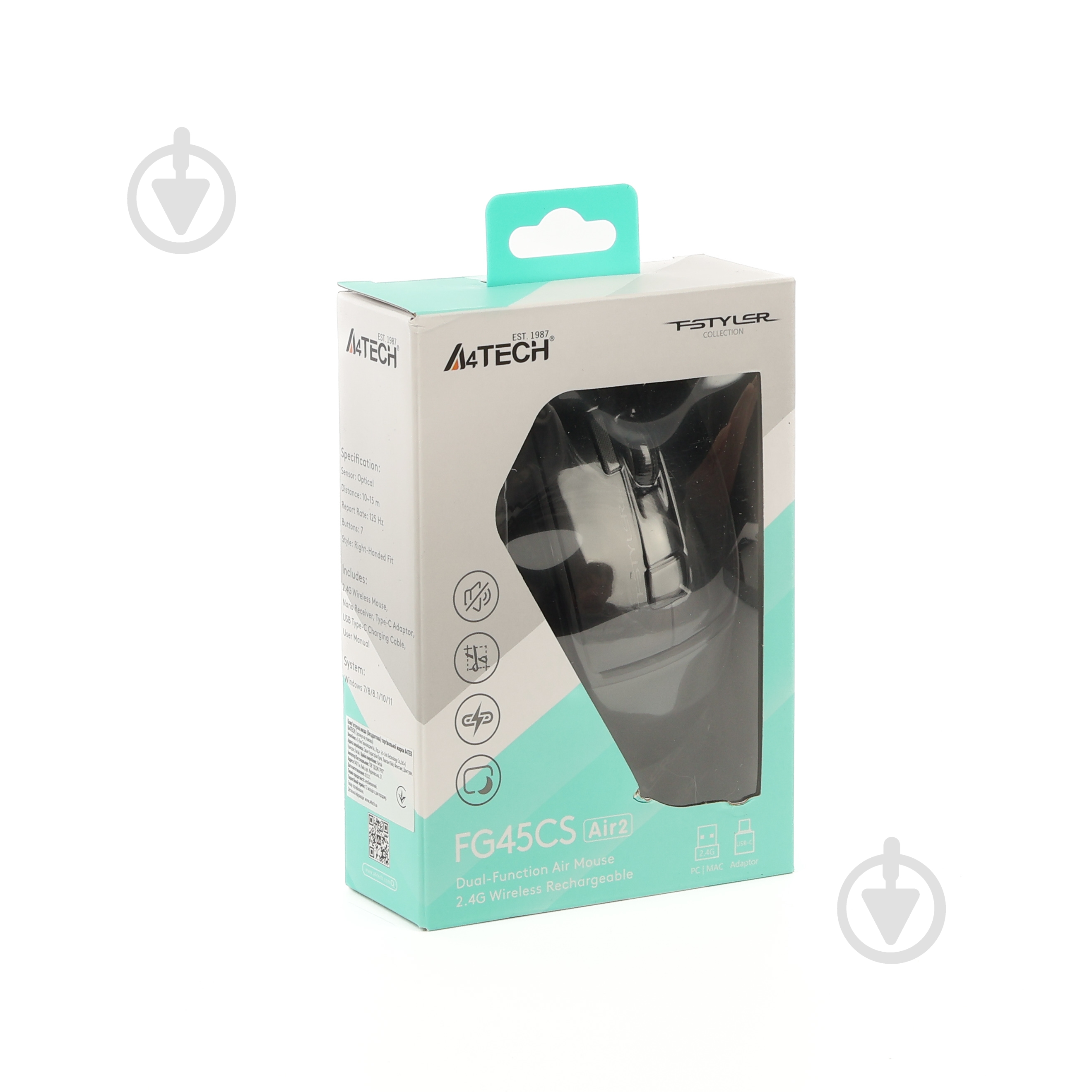 Мышь A4Tech Fstyler grey (FG45CS Air2 (Stone Grey)) - фото 9 Мышь A4Tech Fstyler grey (FG45CS Air2 (Stone Grey)) - фото 9