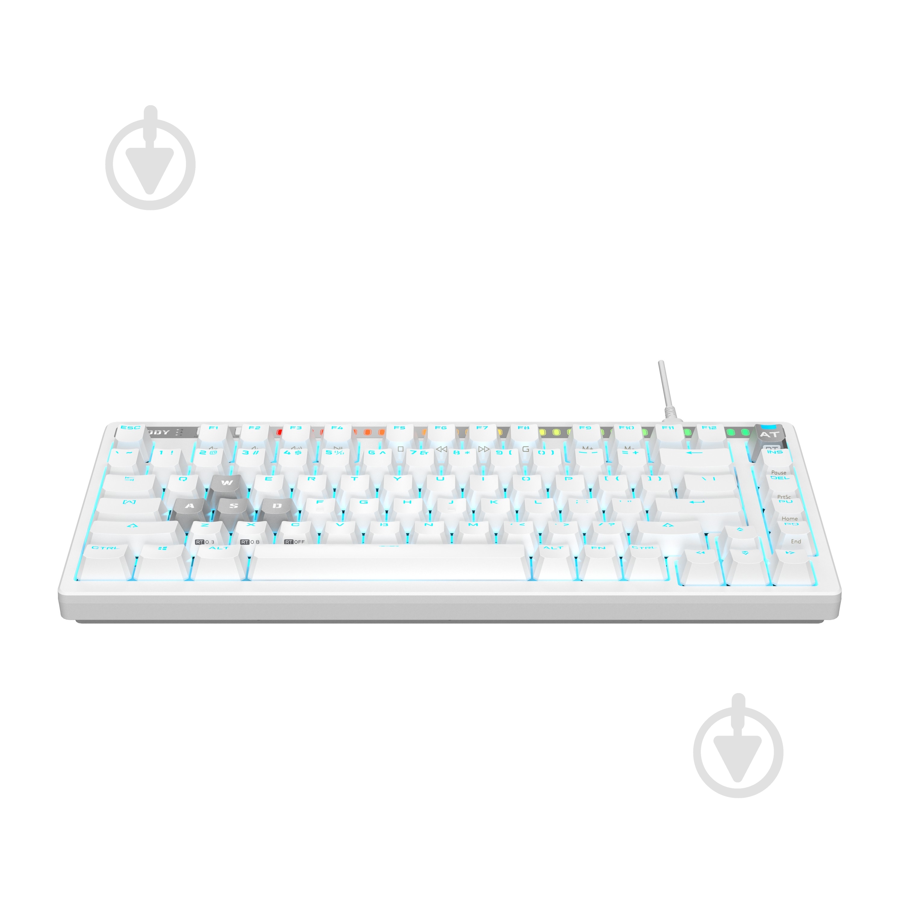 Клавиатура игровая BLOODY (AT75 (White)) Alpha Optical Switch white - фото 4