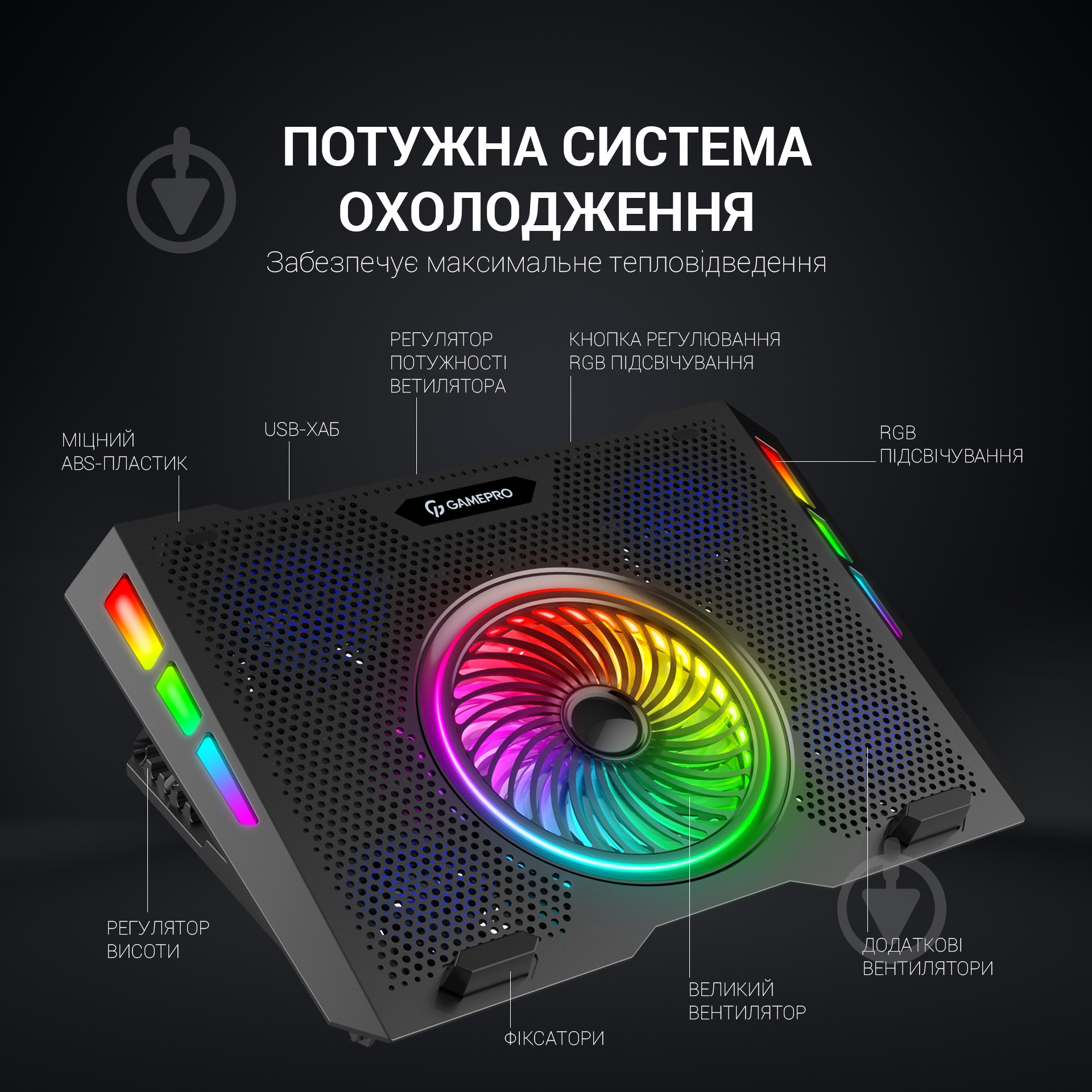 Подставка для ноутбука GamePro (CP740) - фото 5 Подставка для ноутбука GamePro (CP740) - фото 5