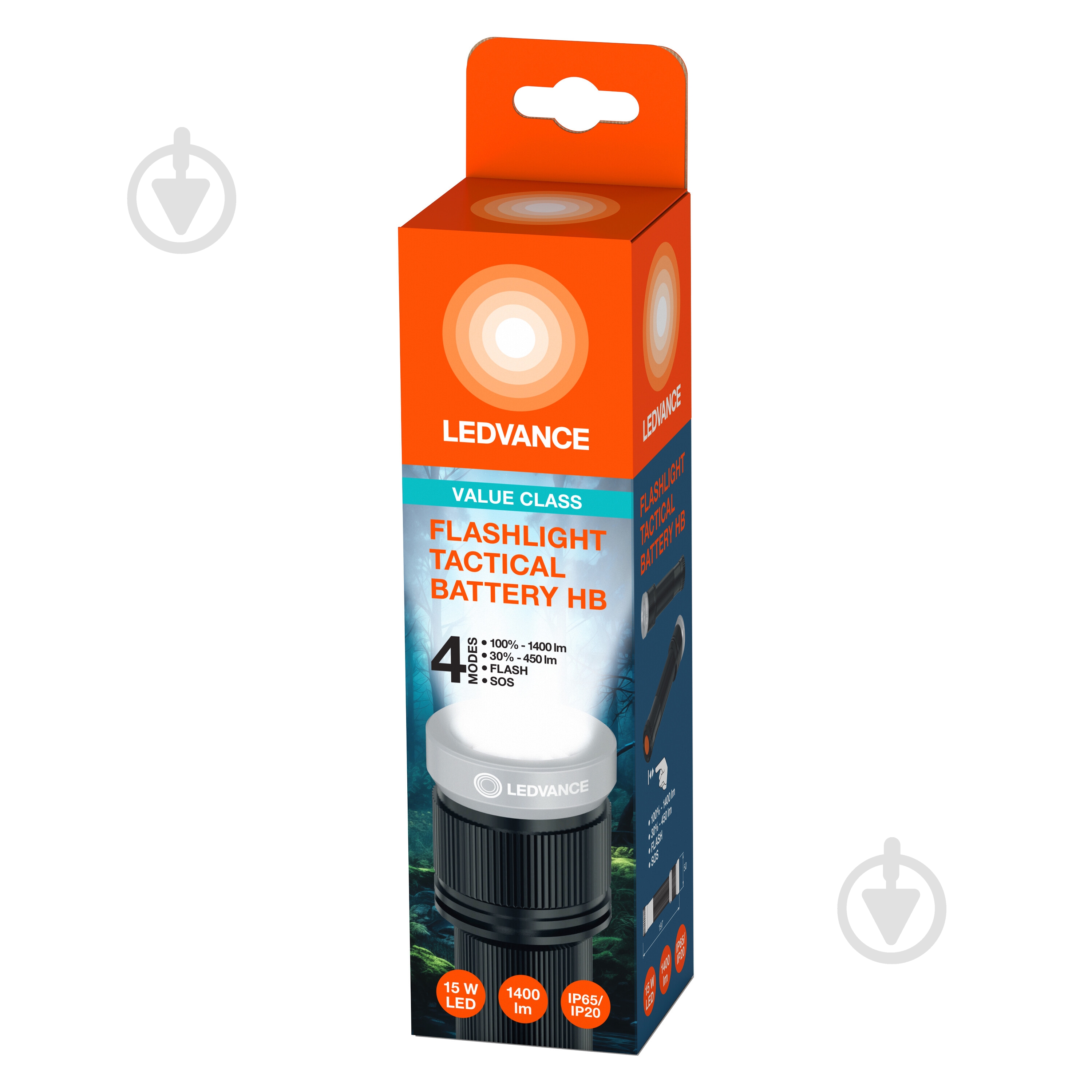 Фонарь тактический Ledvance FLASHLIGHT TACTICAL IP65 6хАА 1400 Lm черный - фото 3