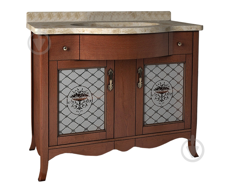 Тумба зі стільницею та умивальником Ваші Меблі Декор 100 коричнева 1000х600х850 - фото 1