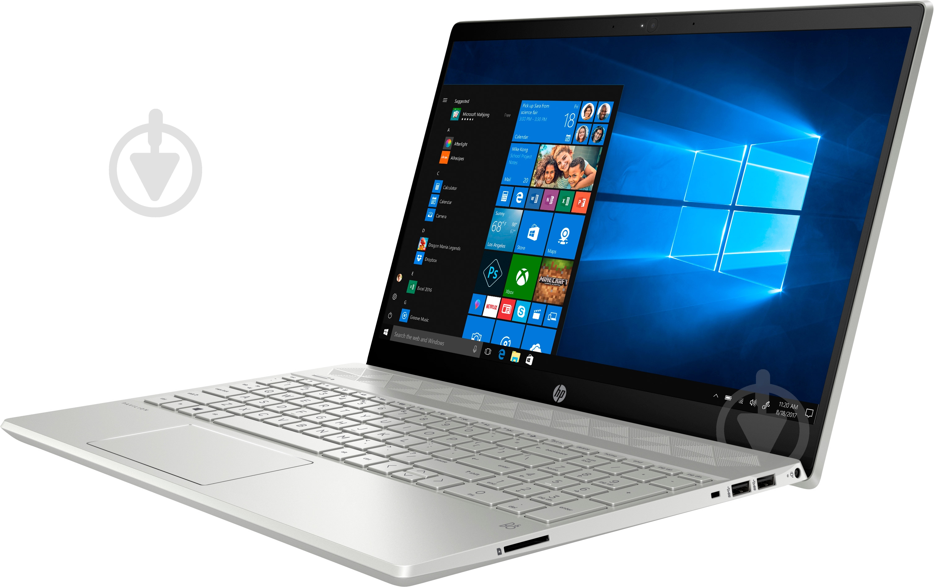 Ноутбук HP Pavilion 15-cs0003ur 15.6" (4GP07EA) silver - фото 3 Ноутбук HP Pavilion 15-cs0003ur 15.6" (4GP07EA) silver - фото 3