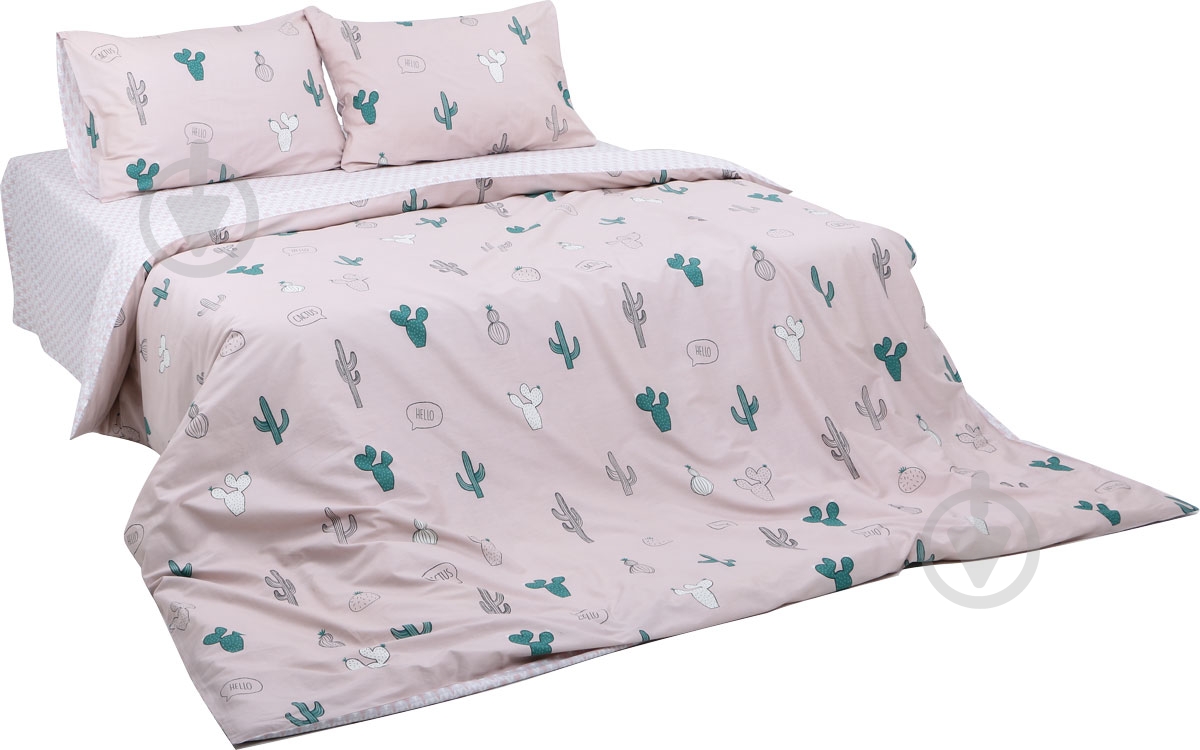 Комплект постельного белья Pink Cactus 1,5 бежевый - фото 1 Комплект постельного белья Pink Cactus 1,5 бежевый - фото 1