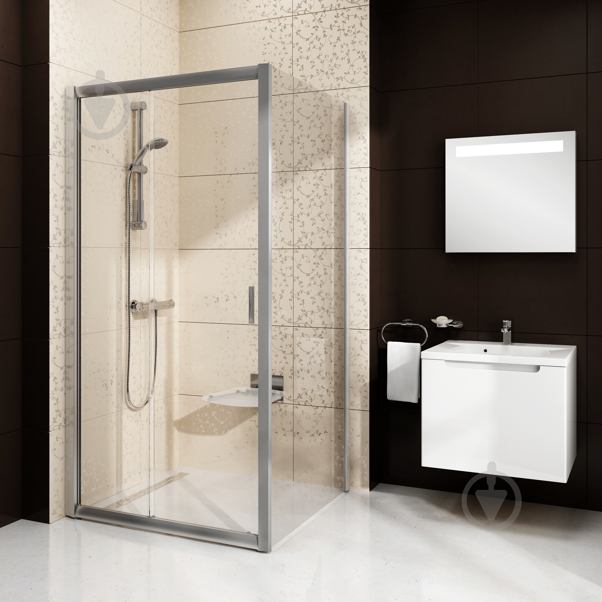 Душевая стенка PPS- 80 (Transp) satin 90G40U00Z1 - фото 3 Душевая стенка PPS- 80 (Transp) satin 90G40U00Z1 - фото 3