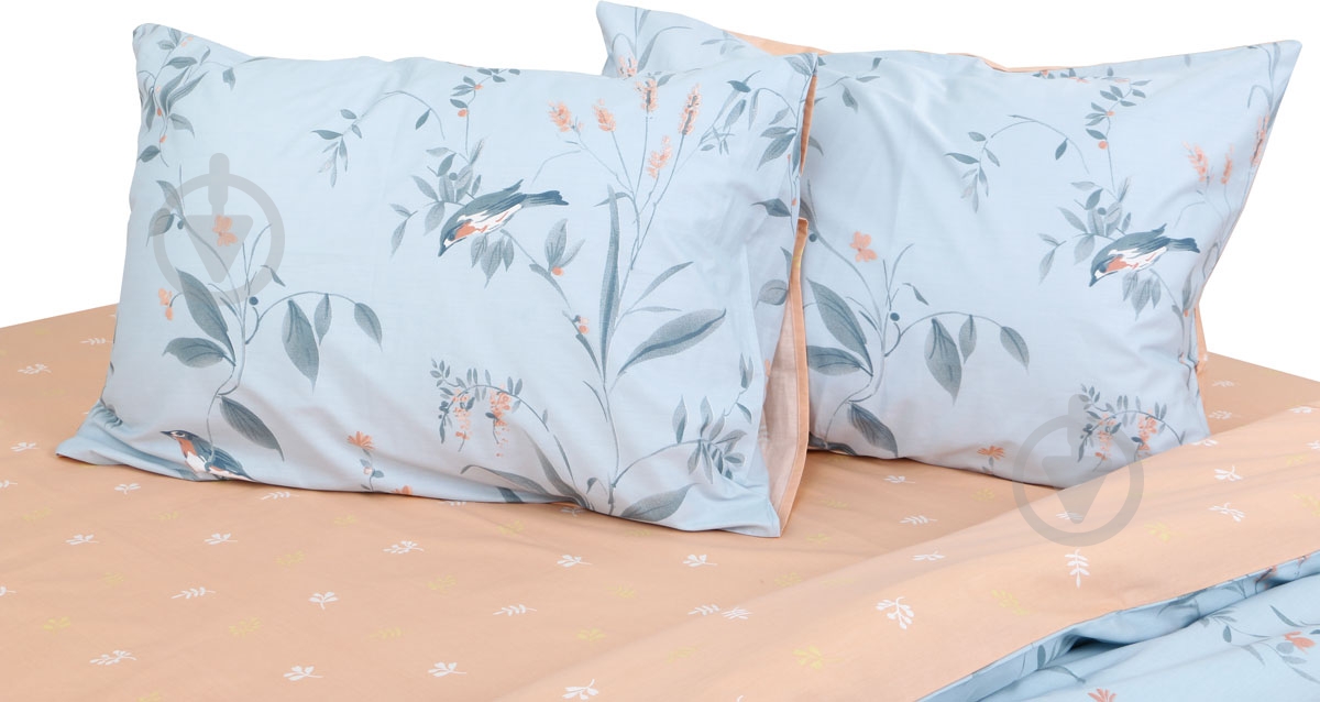 Комплект постельного белья Spring Bird 2,0 голубой с бежевым - фото 3 Комплект постельного белья Spring Bird 2,0 голубой с бежевым - фото 3