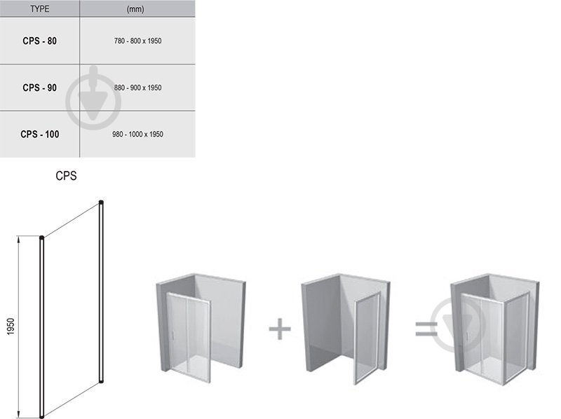 Душевая стенка Ravak CPS-90 White+Transparent - фото 2 Душевая стенка Ravak CPS-90 White+Transparent - фото 2