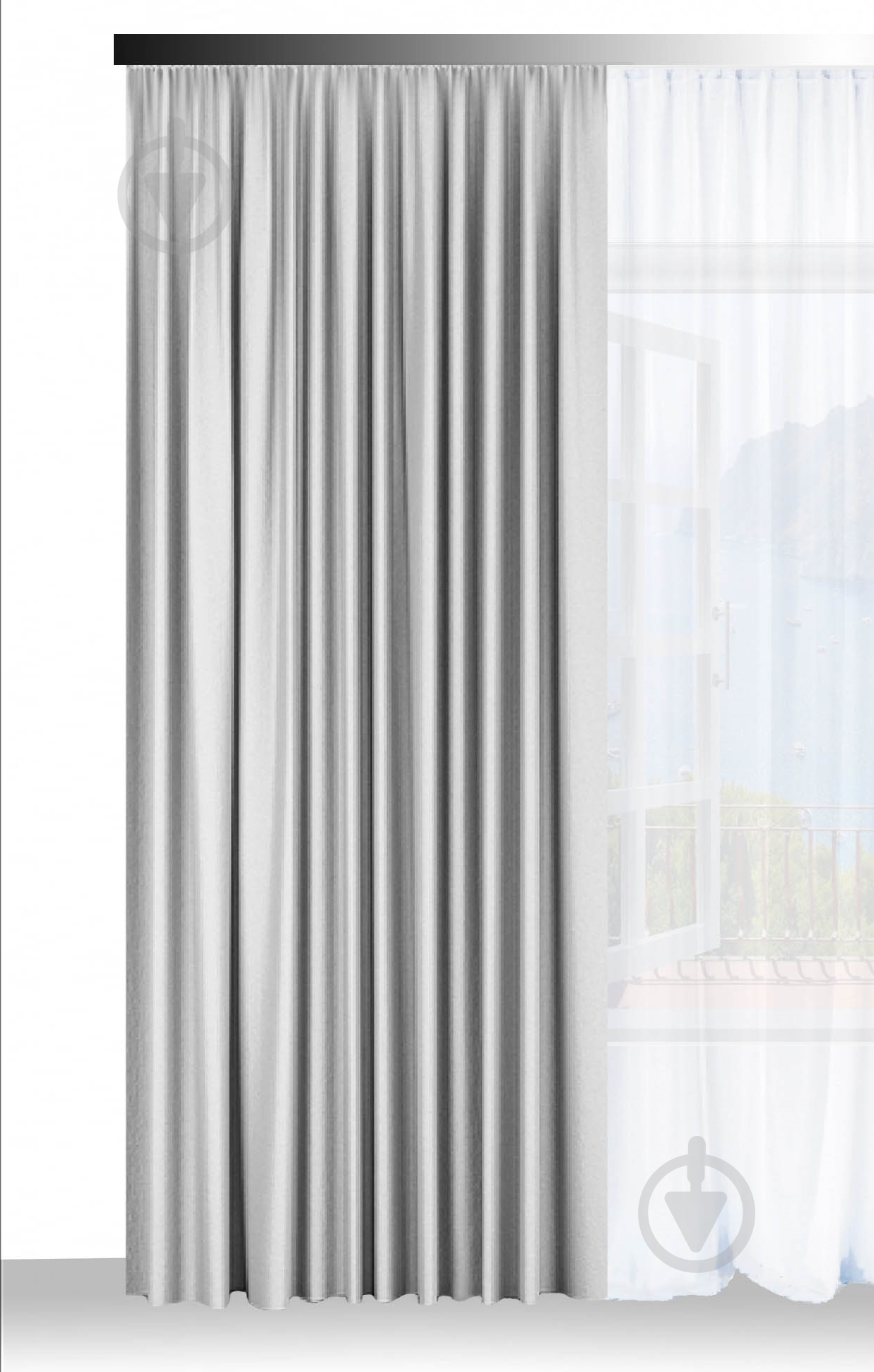 Штора Бархат 250x245 серый Декор-ін - фото 1