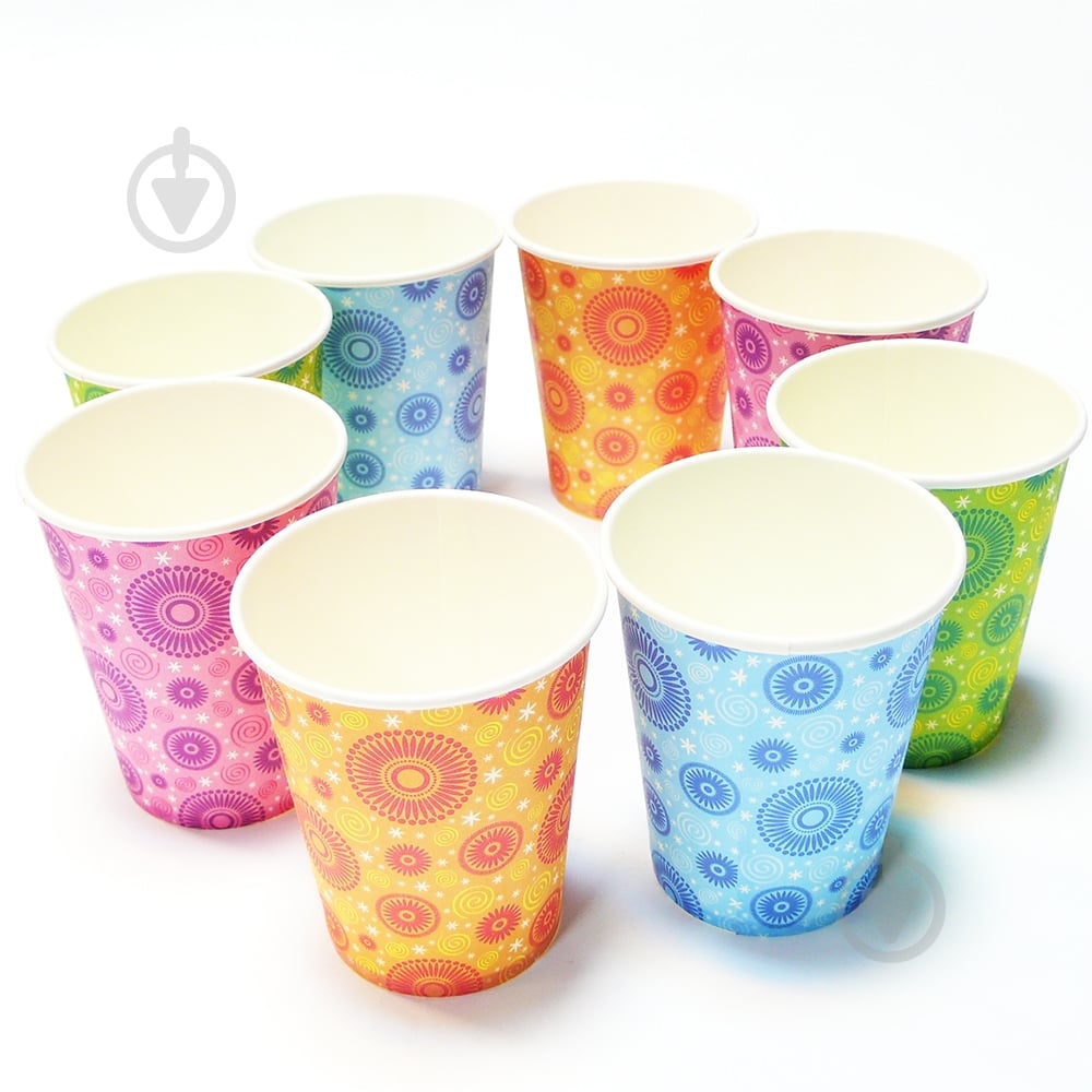 Стакан бумажный разноцветный Party House 8 шт. - фото 1 Стакан бумажный разноцветный Party House 8 шт. - фото 1