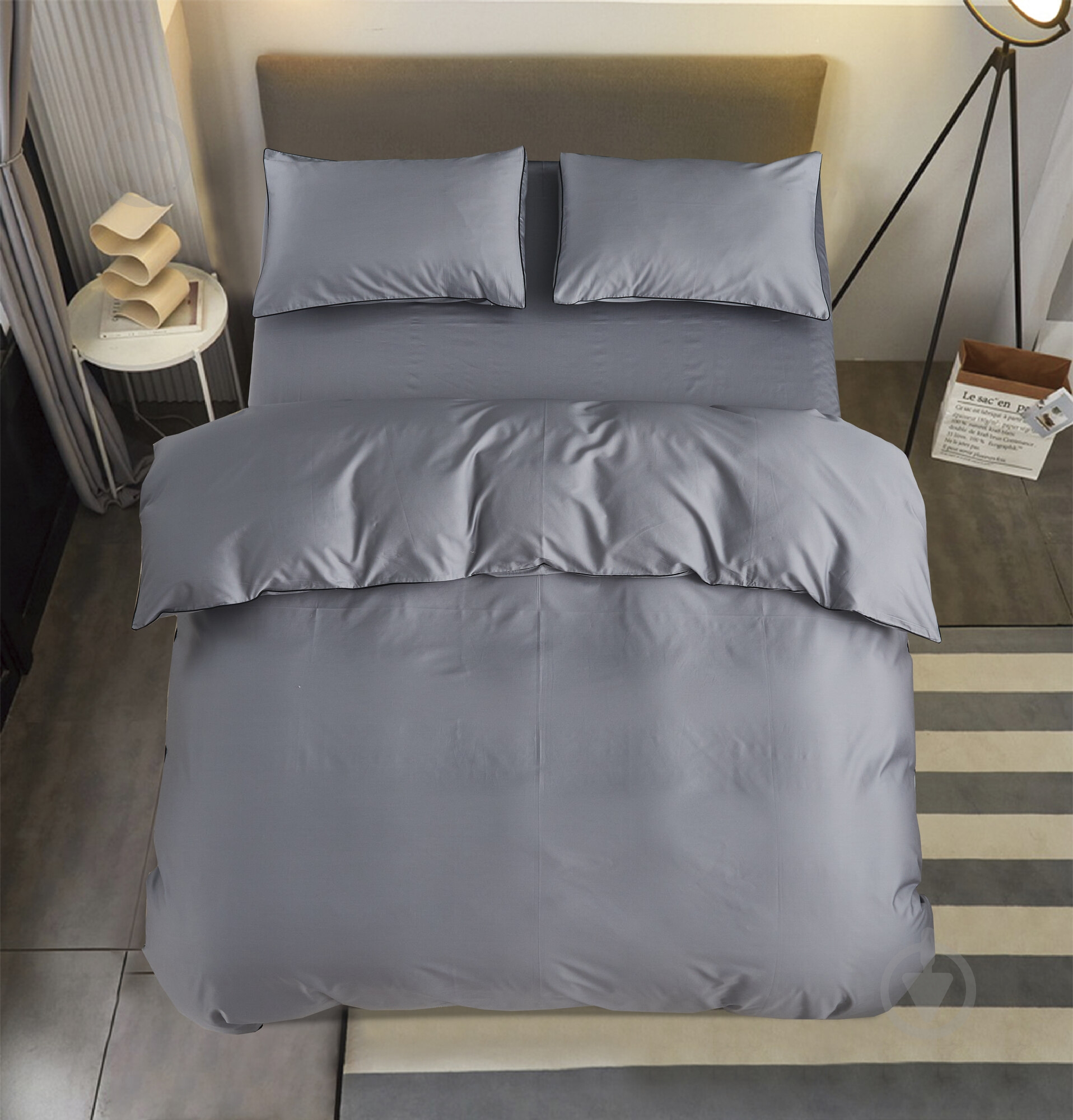 Комплект постельного белья Solid семейный темно-серый La Nuit - фото 1 Комплект постельного белья Solid семейный темно-серый La Nuit - фото 1