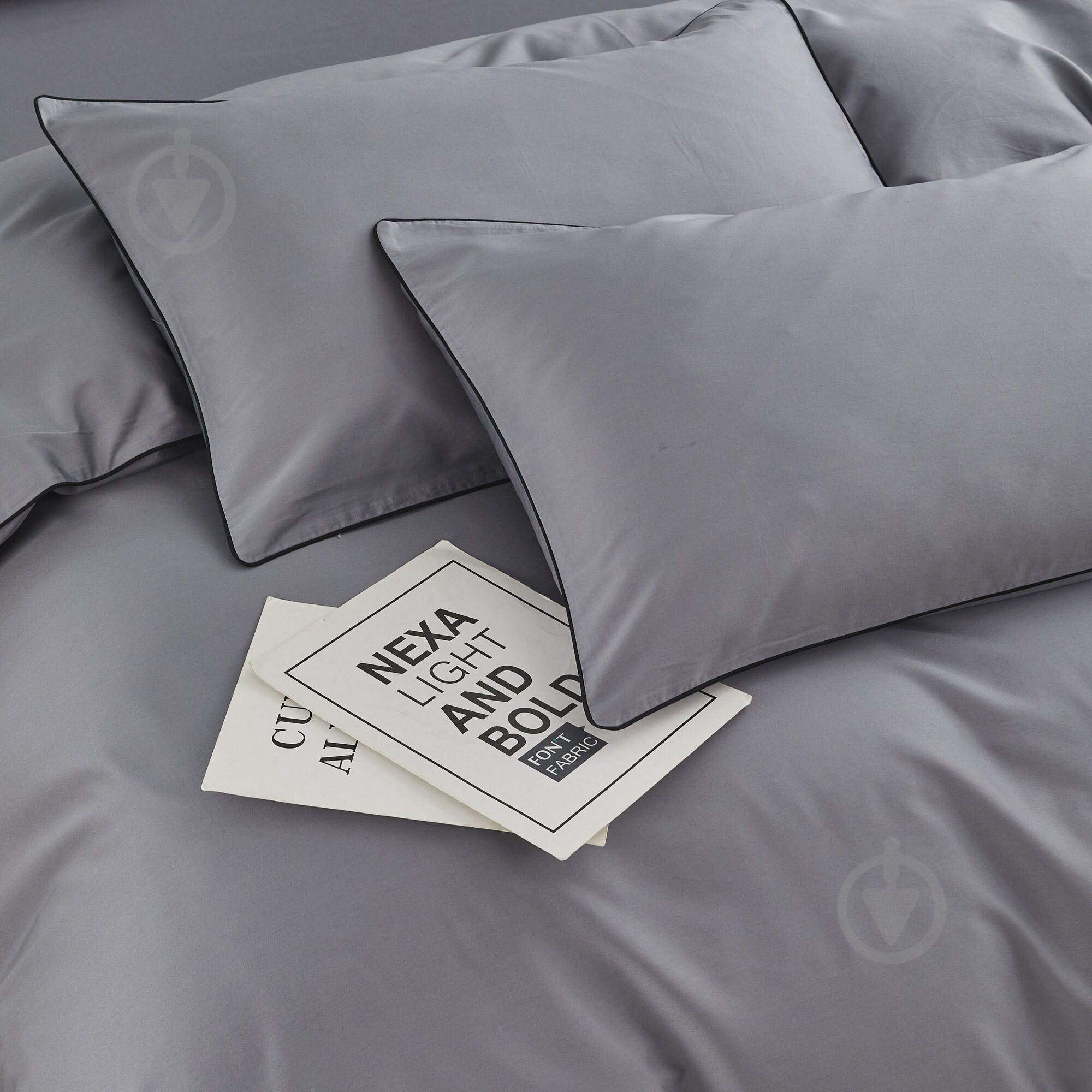 Комплект постельного белья Solid семейный темно-серый La Nuit - фото 3 Комплект постельного белья Solid семейный темно-серый La Nuit - фото 3