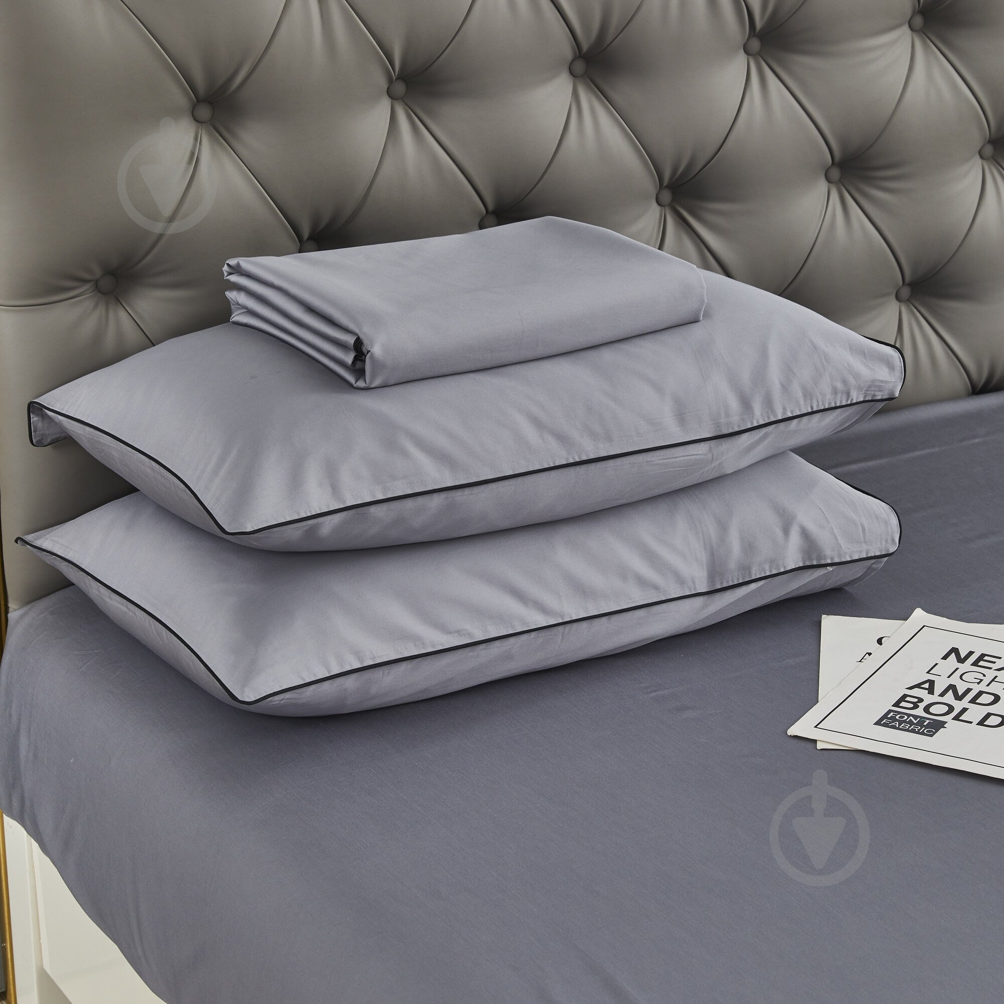 Комплект постельного белья Solid семейный темно-серый La Nuit - фото 6 Комплект постельного белья Solid семейный темно-серый La Nuit - фото 6