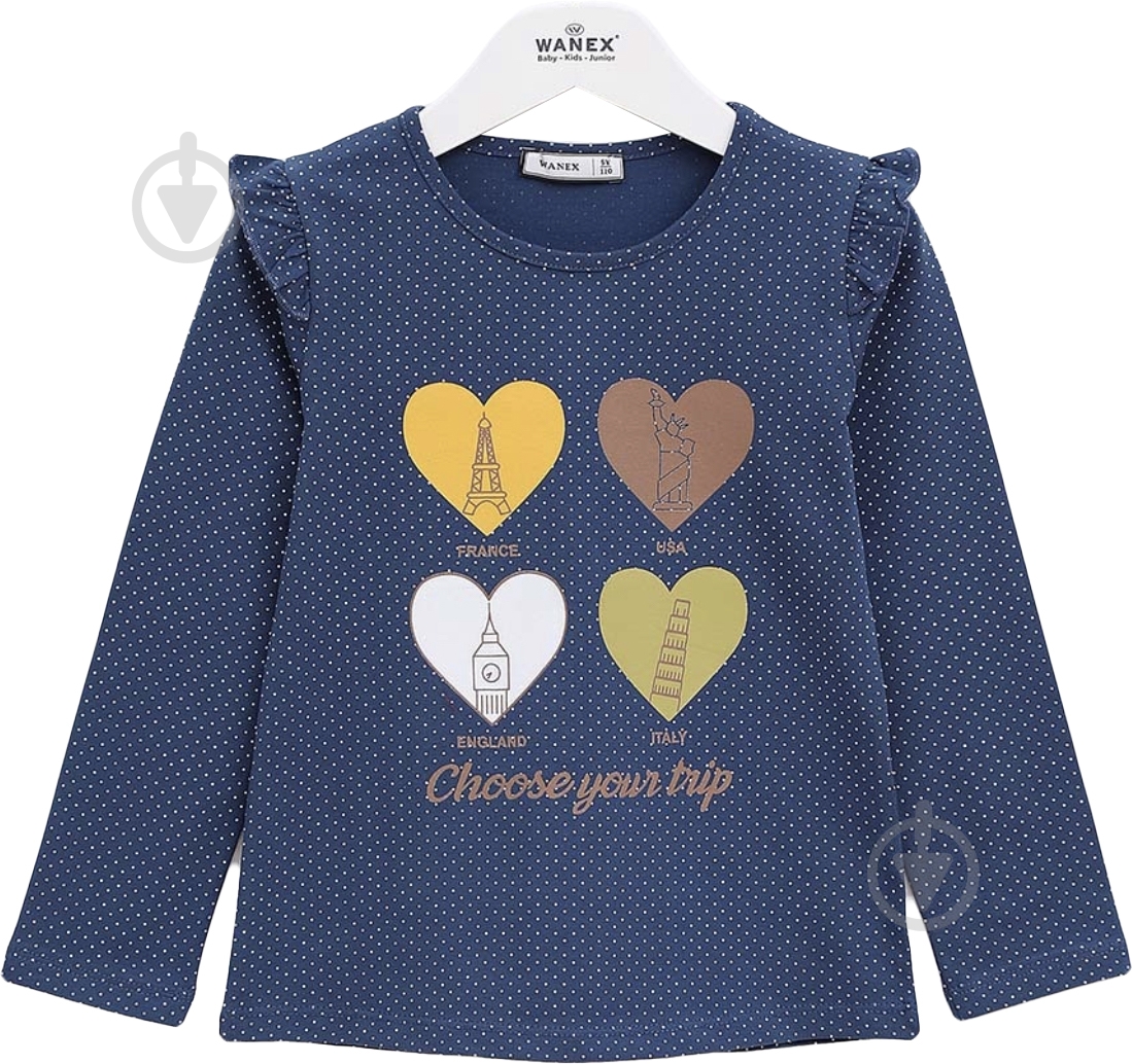 Реглан для девочки Wanex 31647 р.104 синий - фото 1