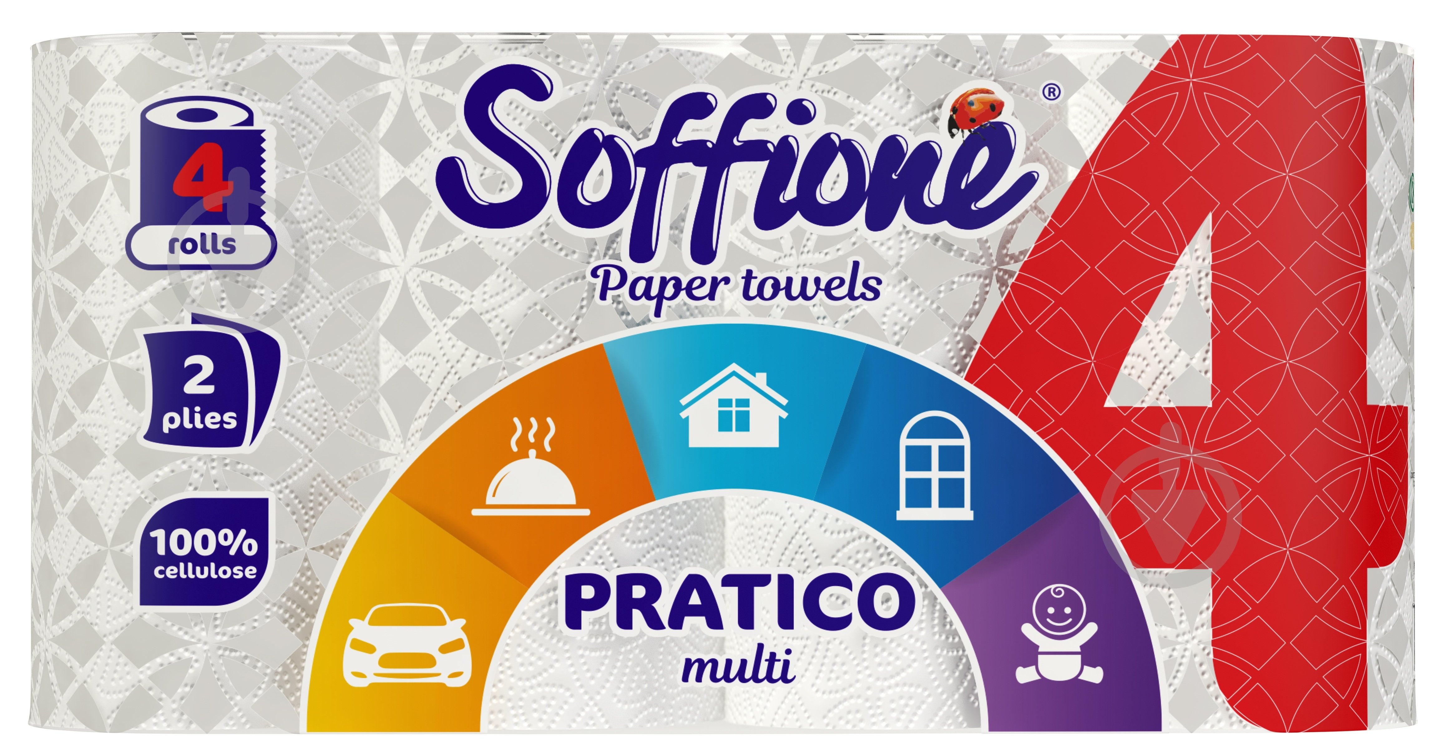 Паперові рушники Soffione Pratico multi двошаровий 4 шт. - фото 1