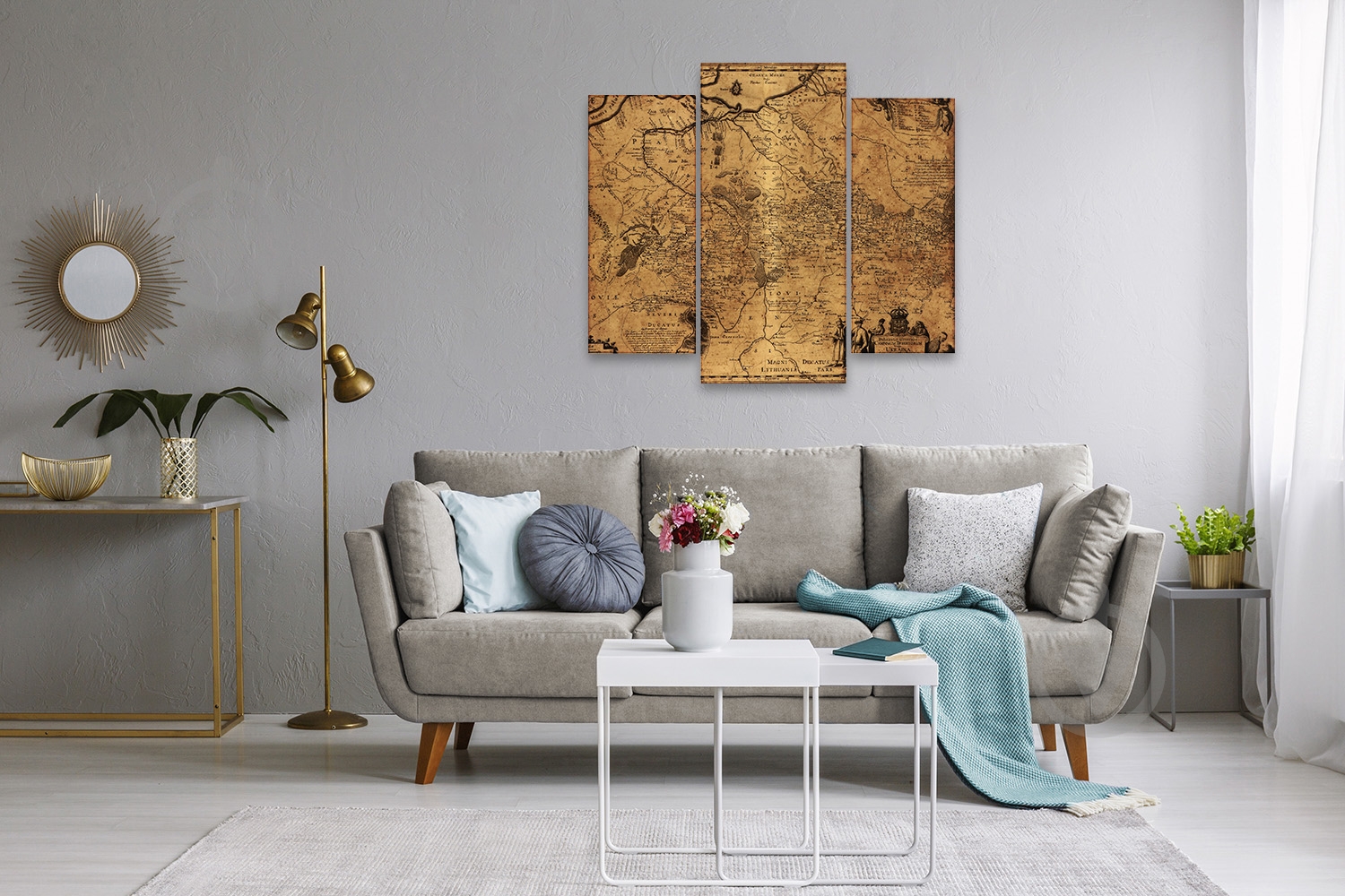 Картина модульная Старая карта 112x90 см 63 - фото 3