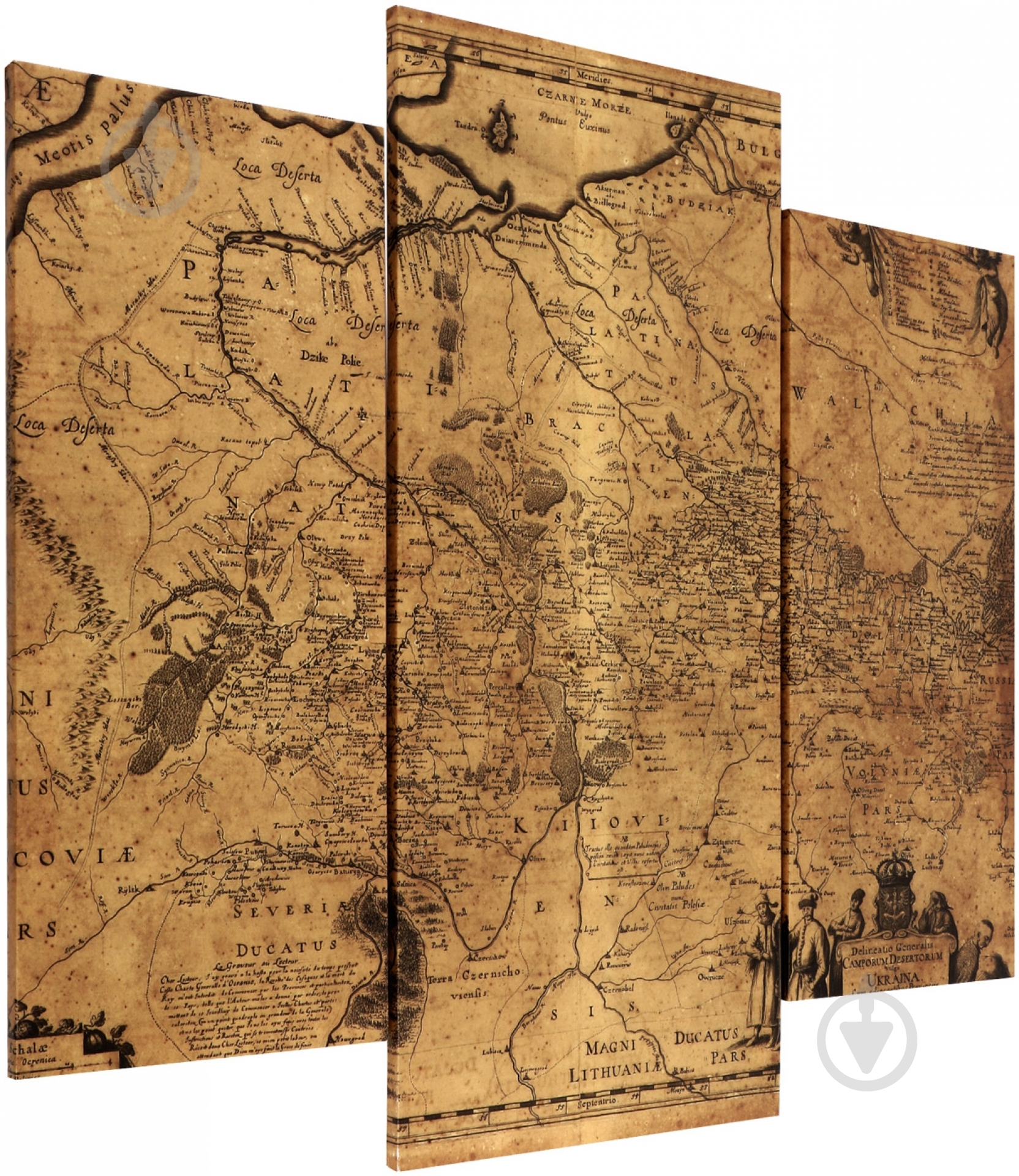 Картина модульная Старая карта 112x90 см 63 - фото 2