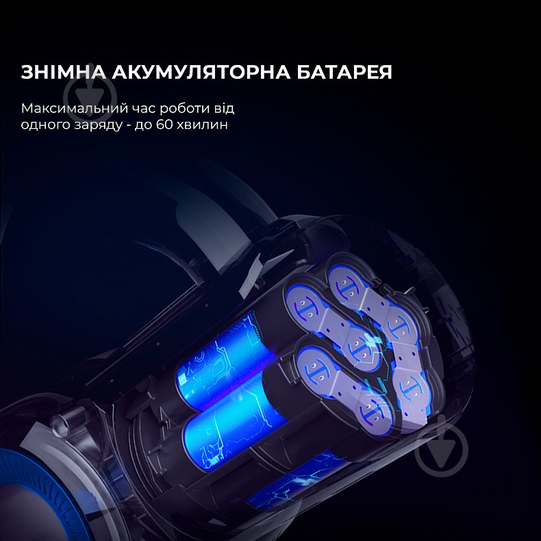 Пылесос аккумуляторный JIMMY H8 Plus blue - фото 5