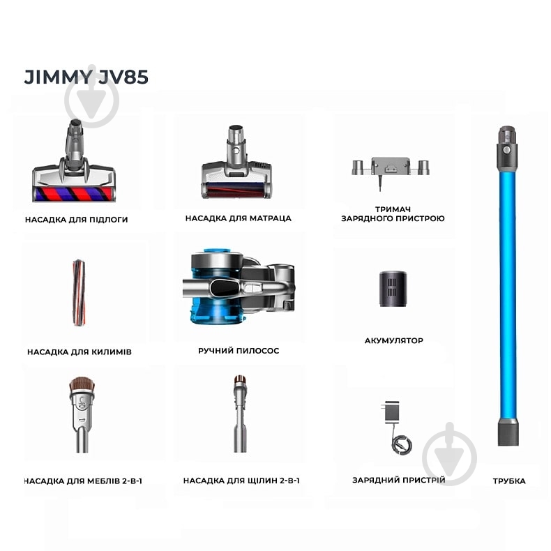 Пылесос аккумуляторный JIMMY JV85 blue - фото 2
