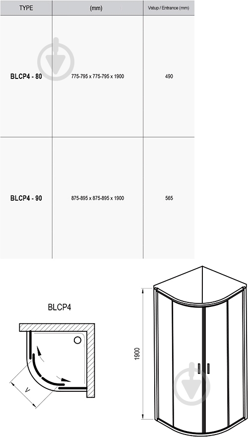 Душевая кабина Ravak BLCP4 - 90x90 3B270U00Z1 - фото 3